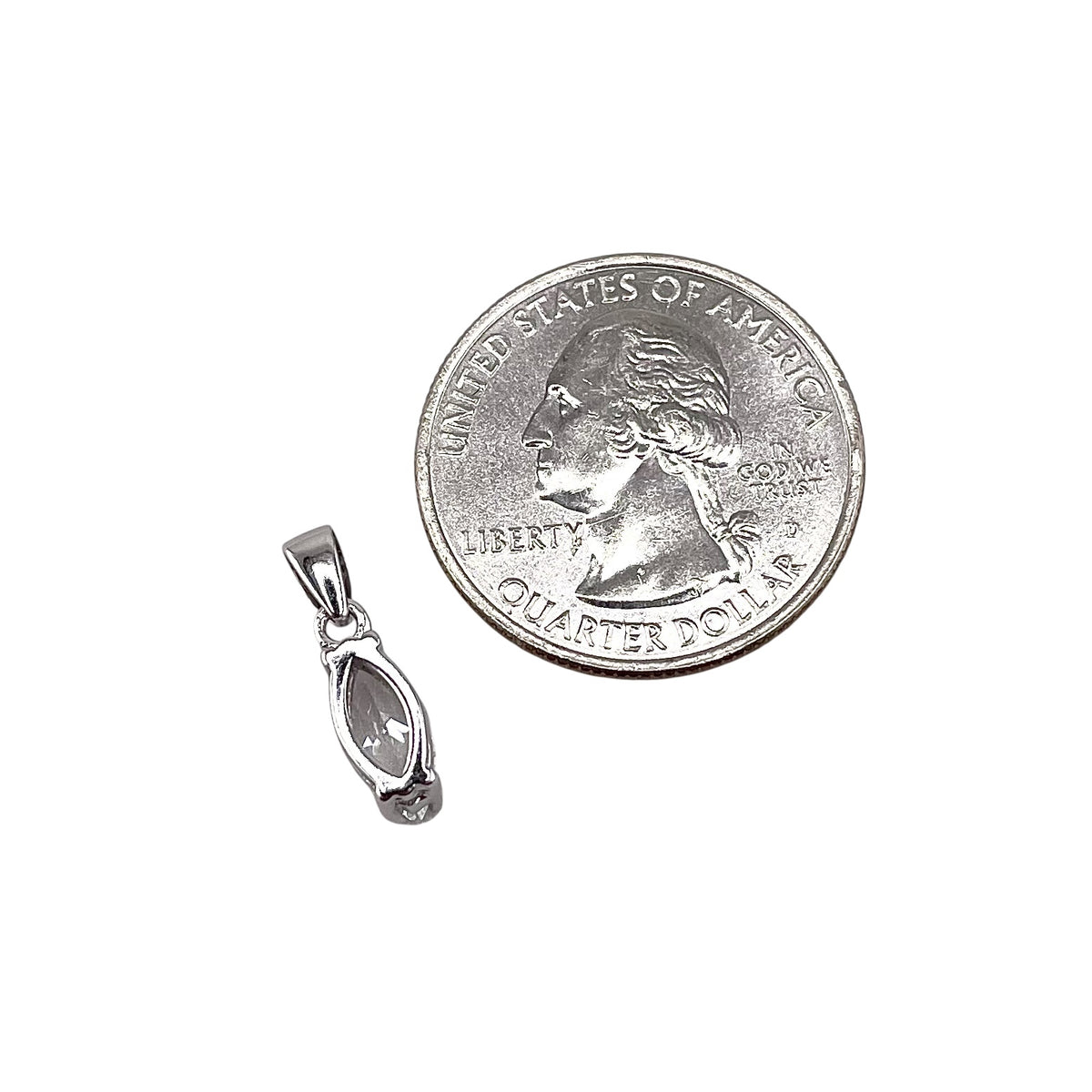 CZ Oval Pendant Sterling Silver