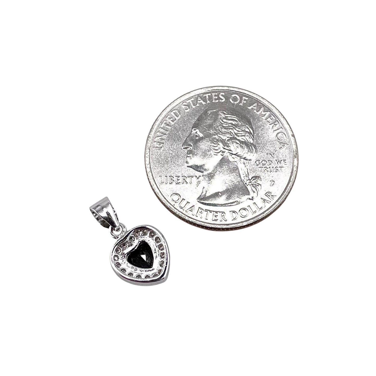 CZ Heart Pendant Sterling Silver