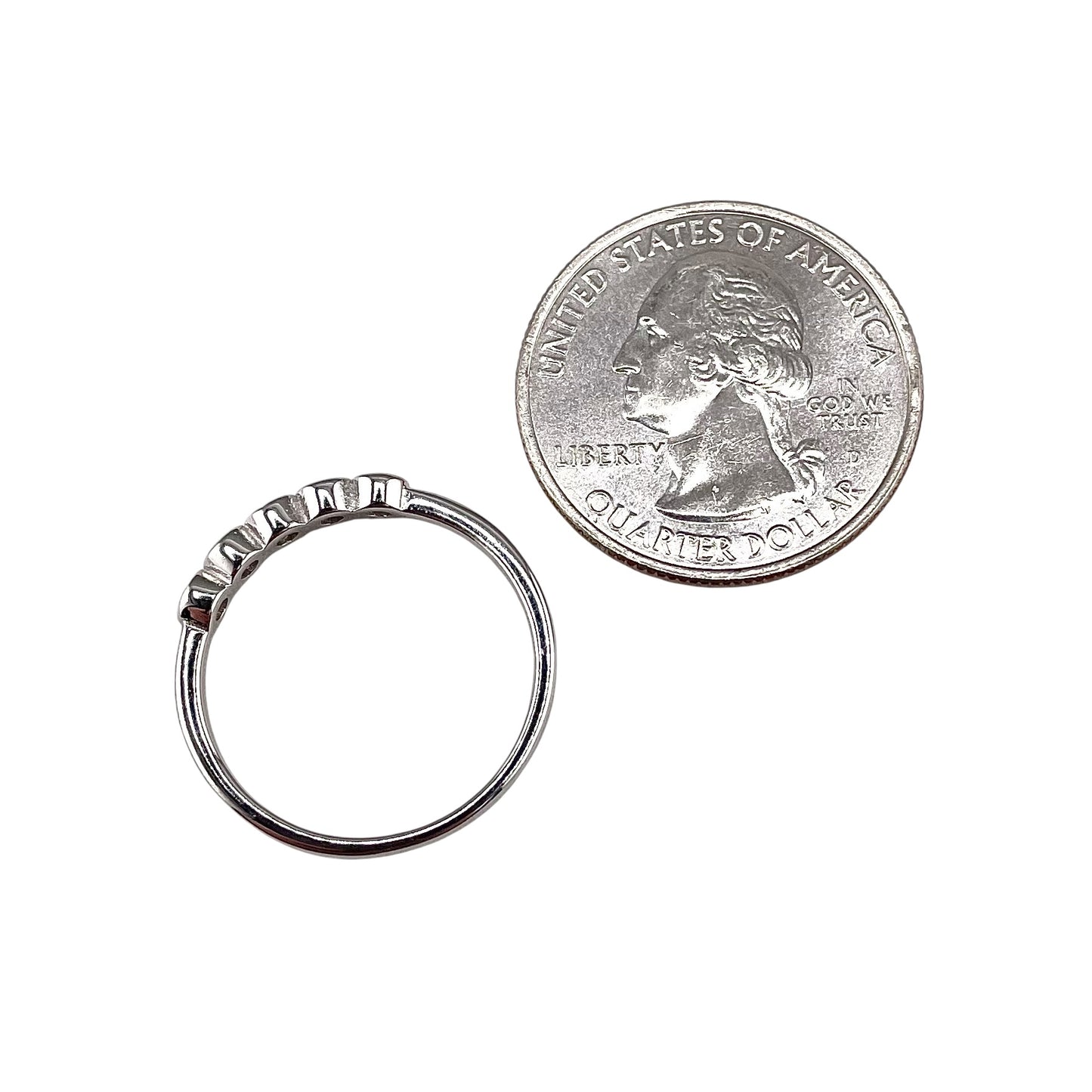 CZ Round Row Ring Sterling Silver