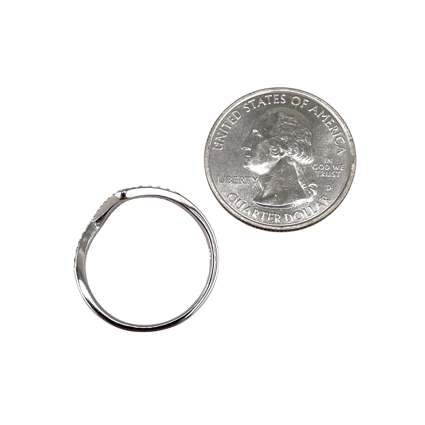 CZ Zig Zag Row Ring Sterling Silver