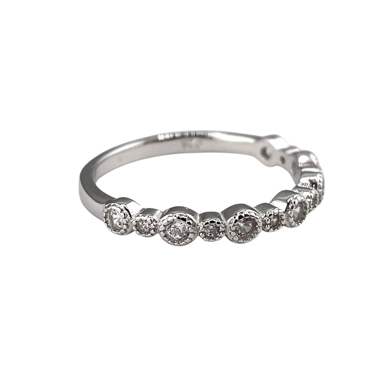 CZ Round Row Ring Sterling Silver