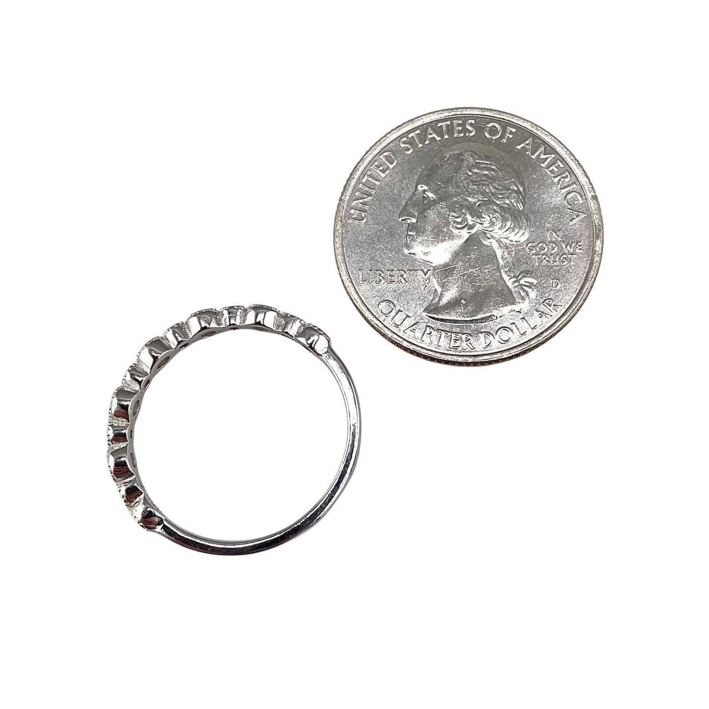 CZ Round Row Ring Sterling Silver
