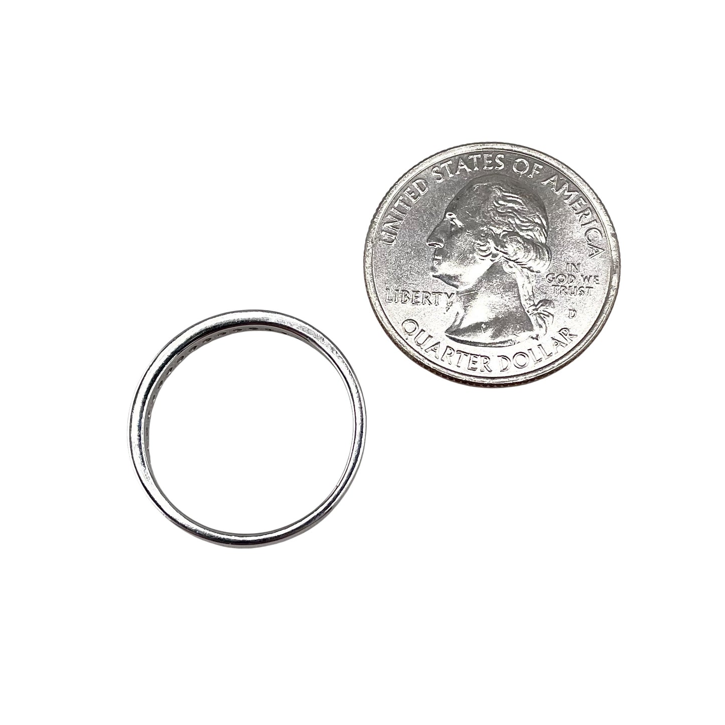 CZ Round Row Ring Sterling Silver