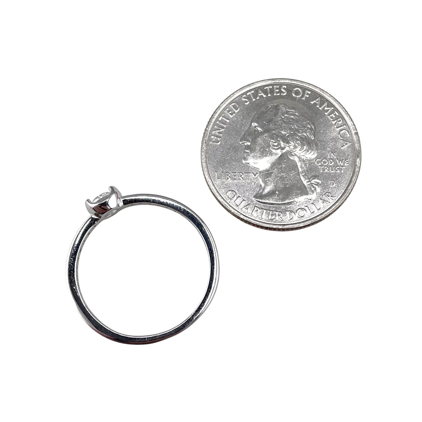 CZ Round Stone Ring Sterling Silver