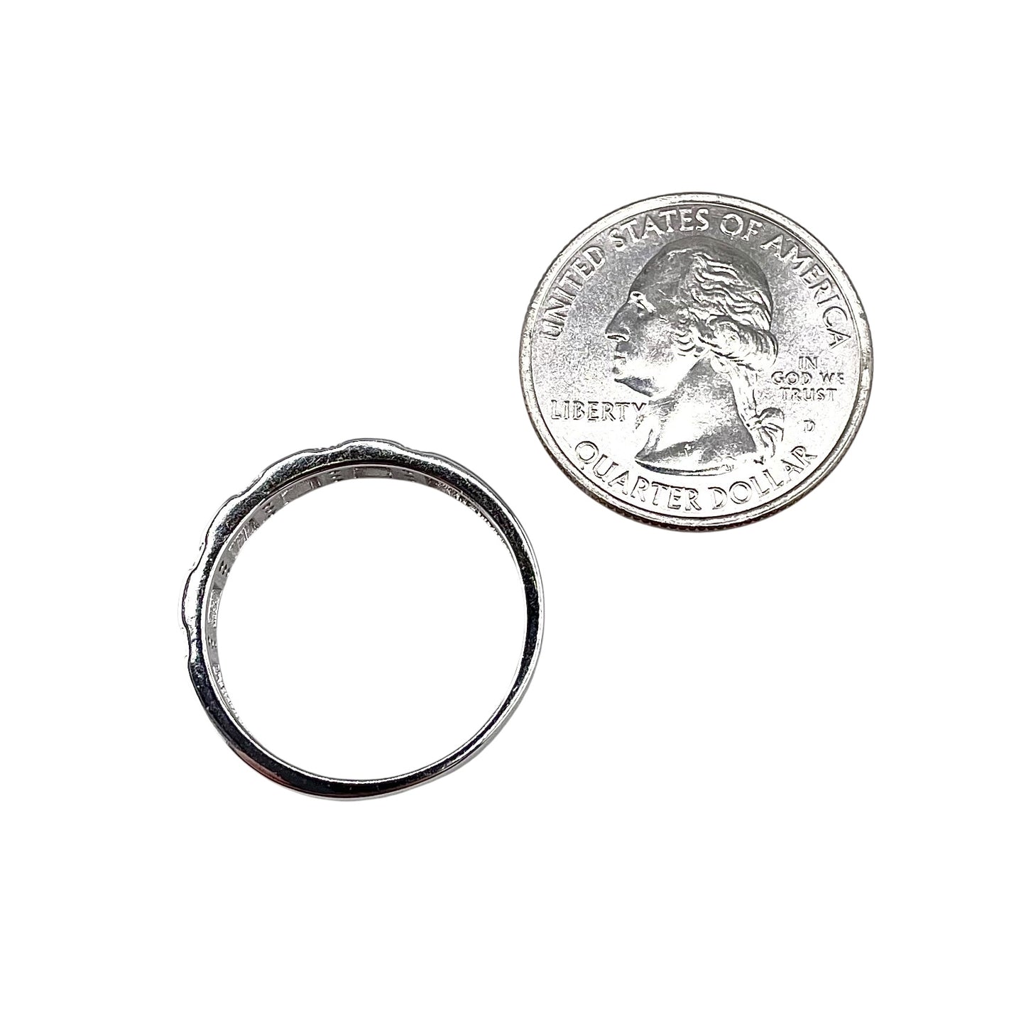 CZ Rectangle Row Ring Sterling Silver