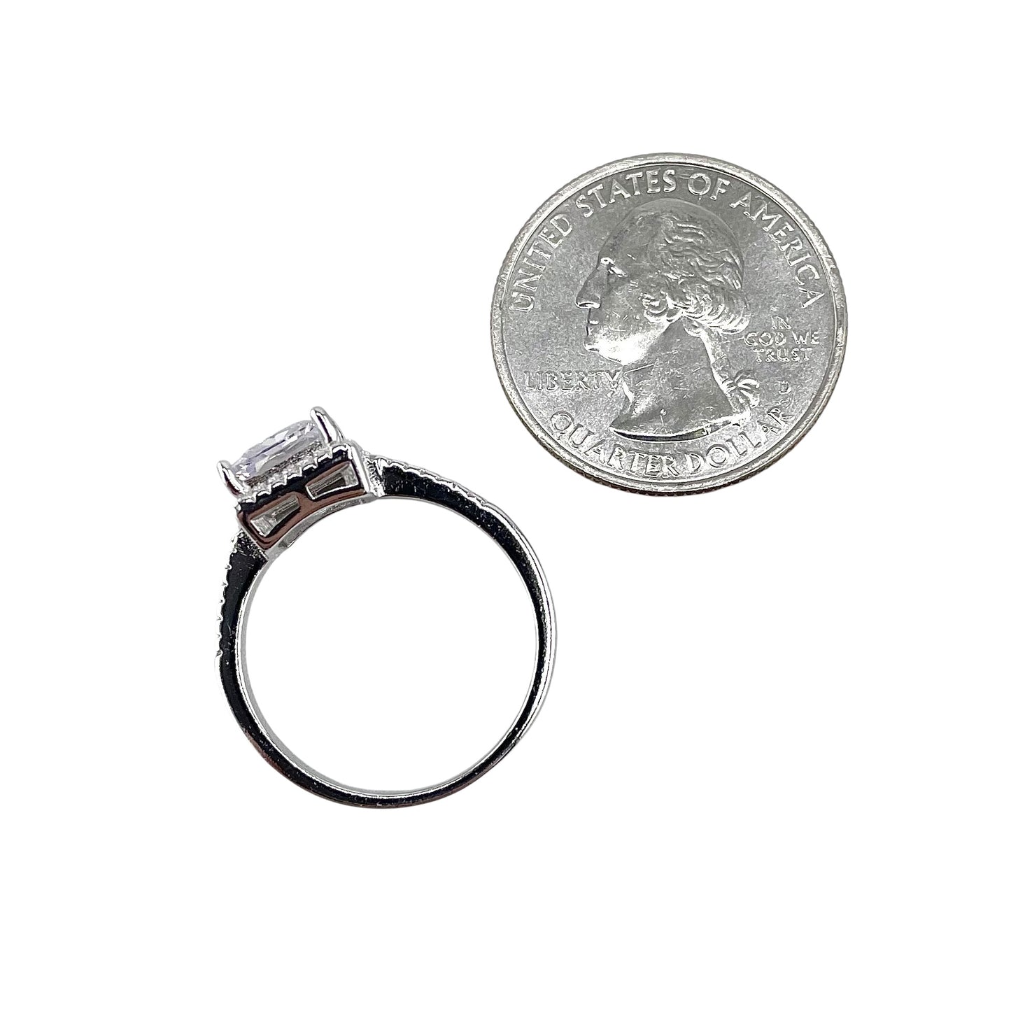 CZ Square Ring Sterling Silver