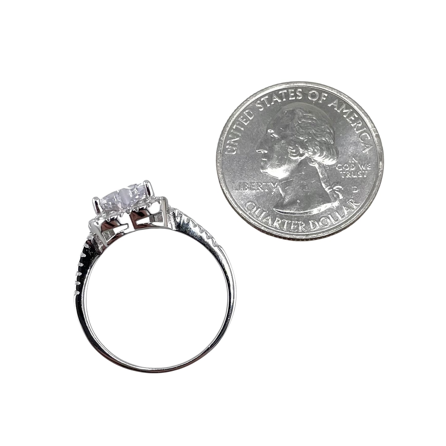 CZ Heart Ring Sterling Silver