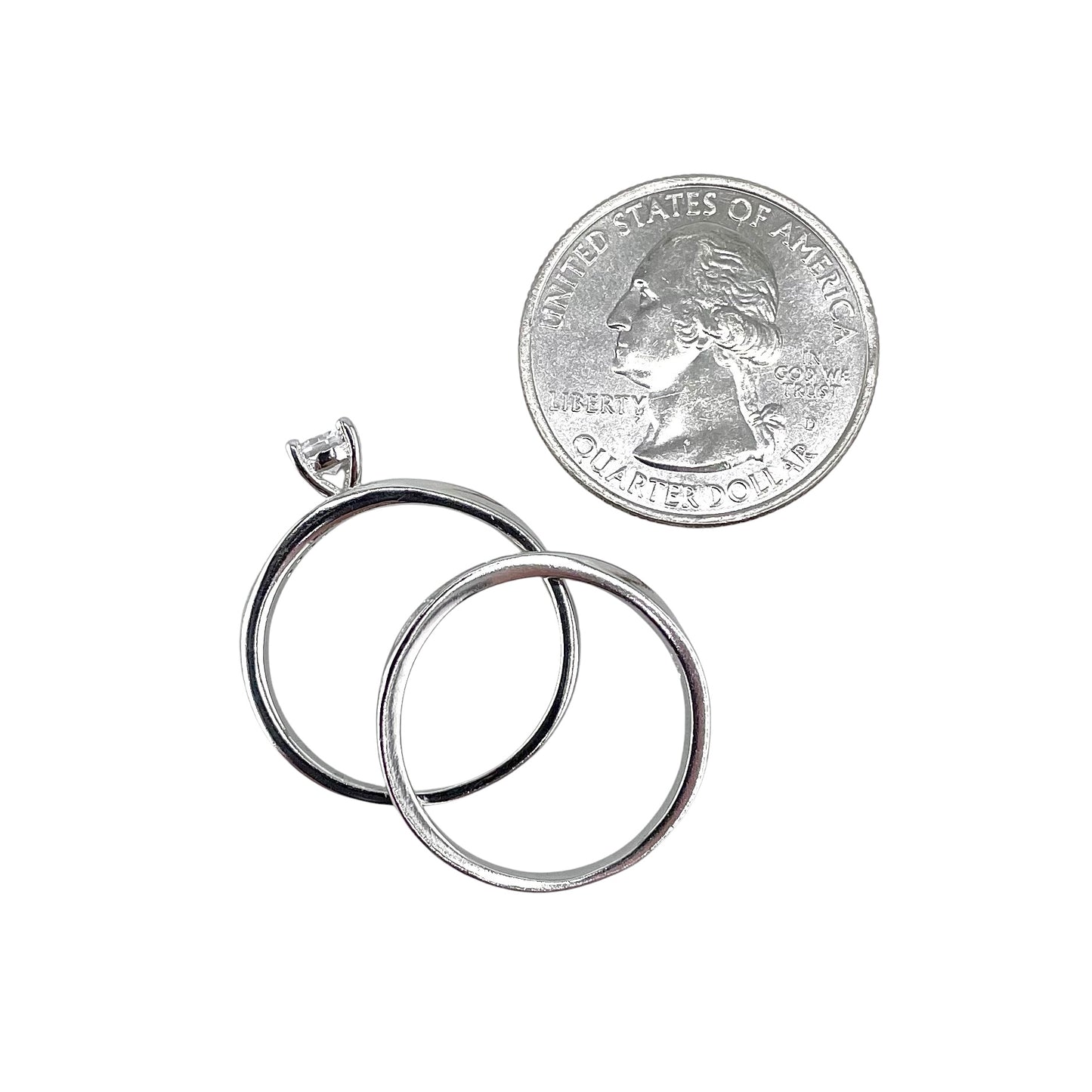 CZ Stone Round Bridal Set Band Ring Sterling Silver