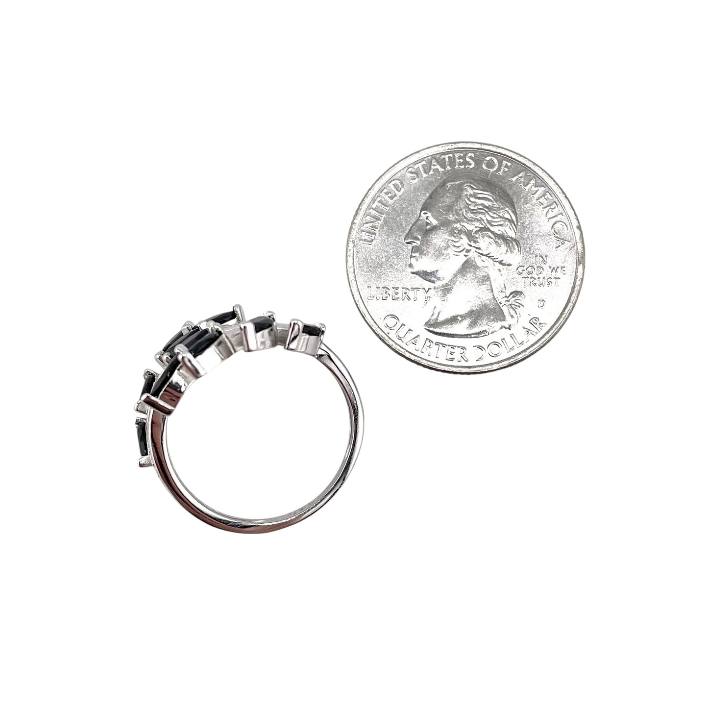 CZ Stone Leaf Branch Ring Sterling Silver