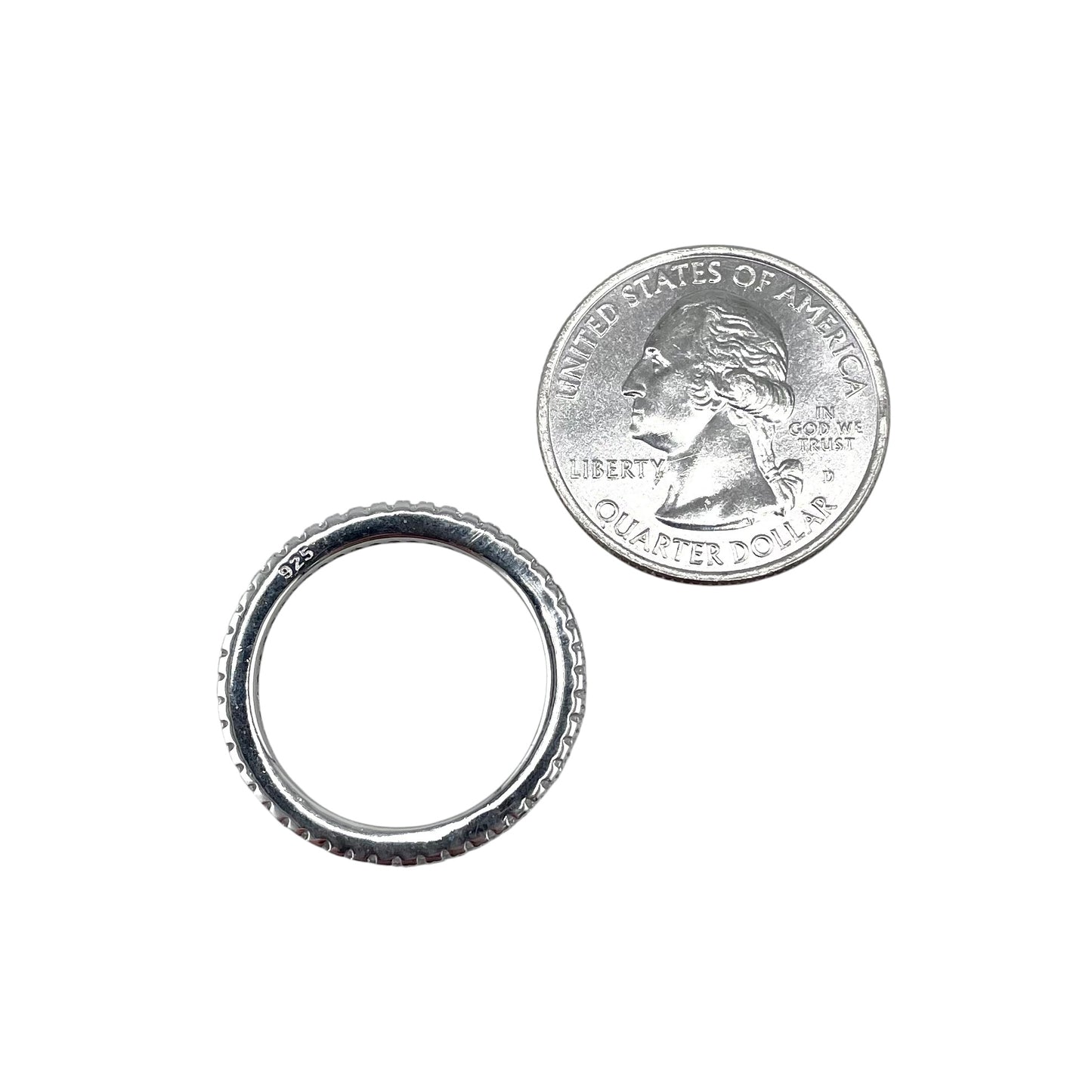 CZ Row Band Ring Sterling Silver