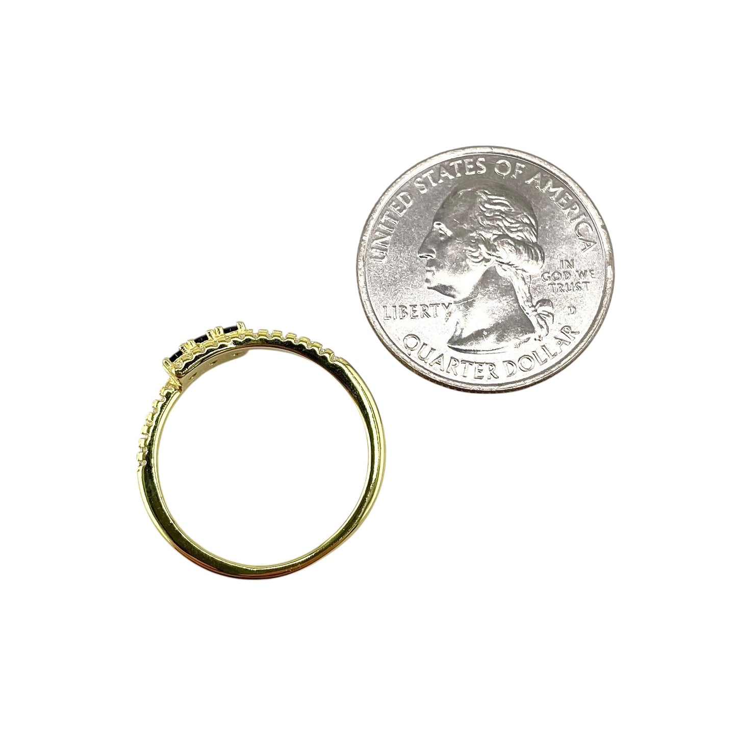 CZ Wrap Row Band Ring Sterling Silver Gold Plate