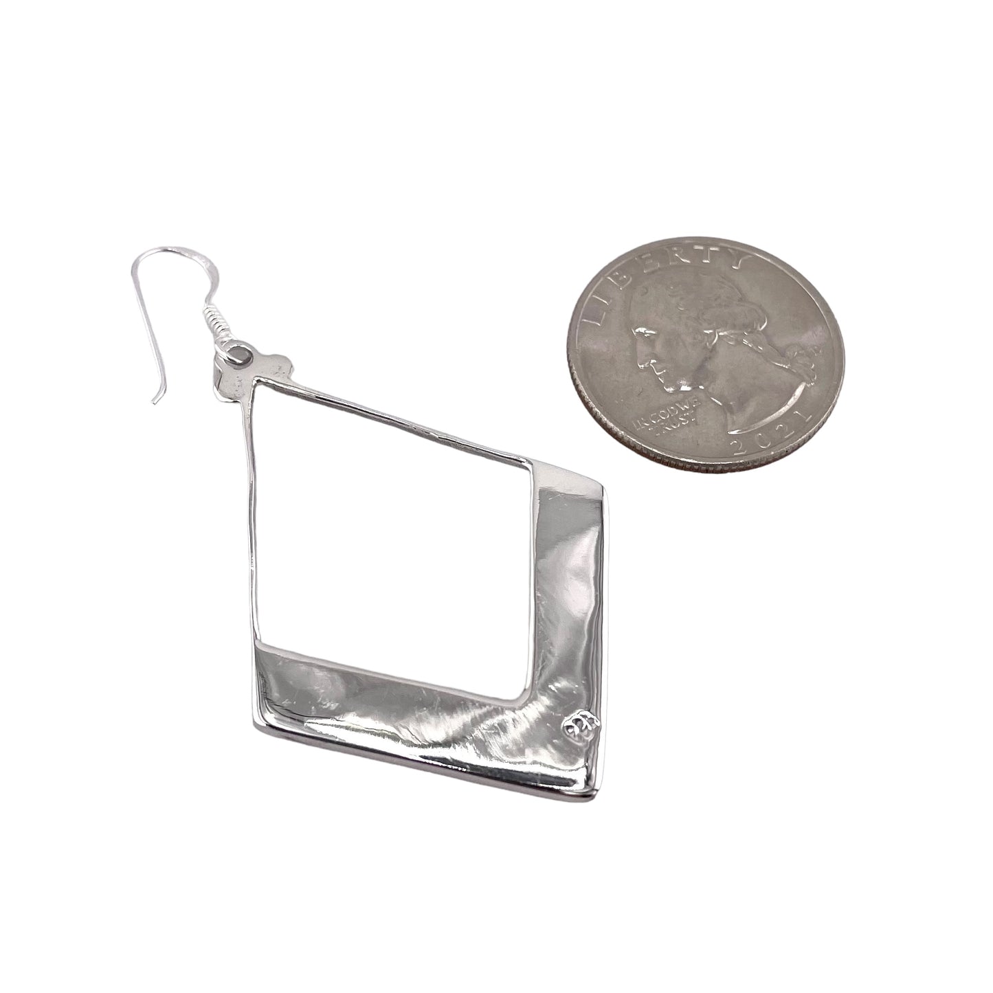 Sterling Silver Dotted Bead Dangle Earrings