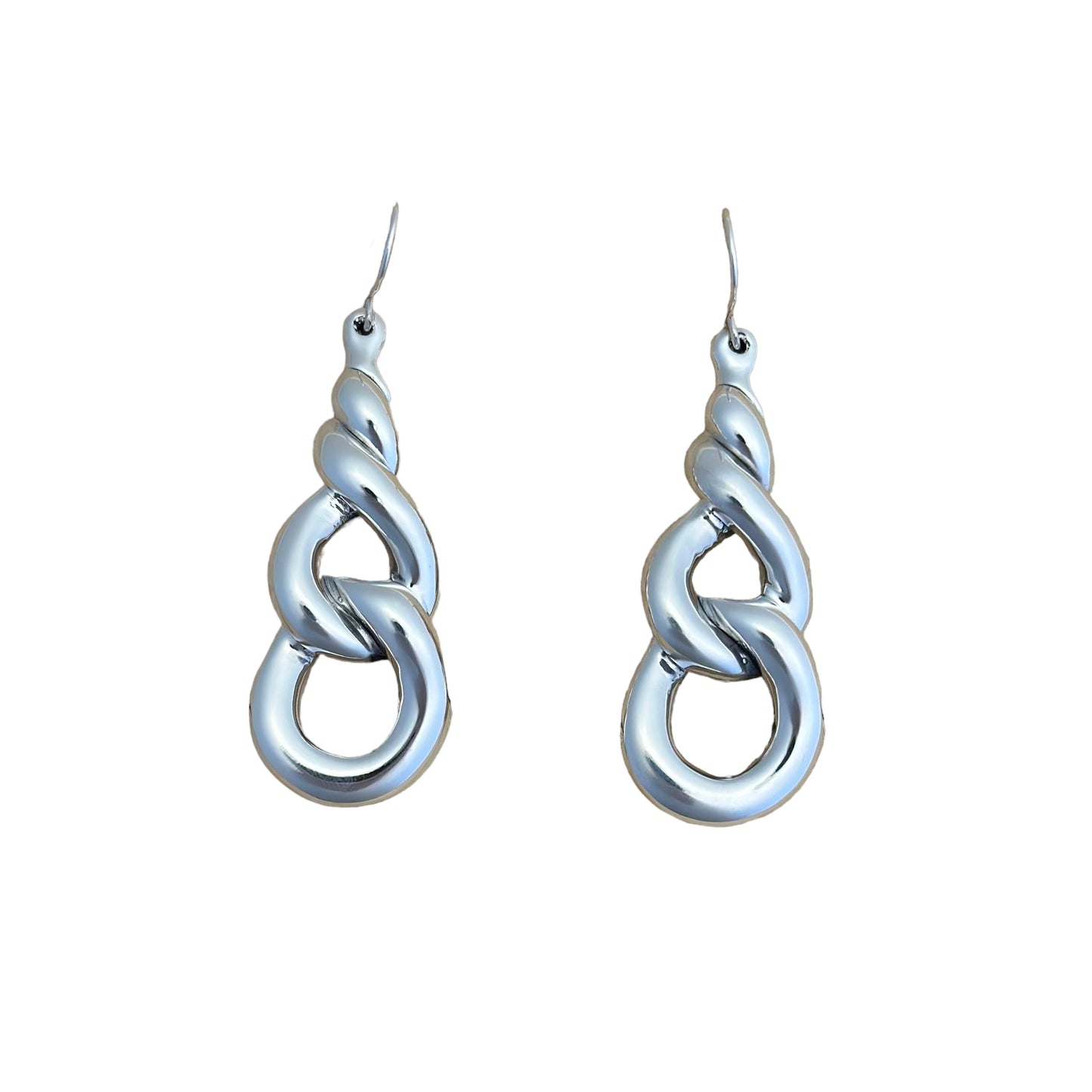intertwined Loop Dangle Earrings Sterling Silver