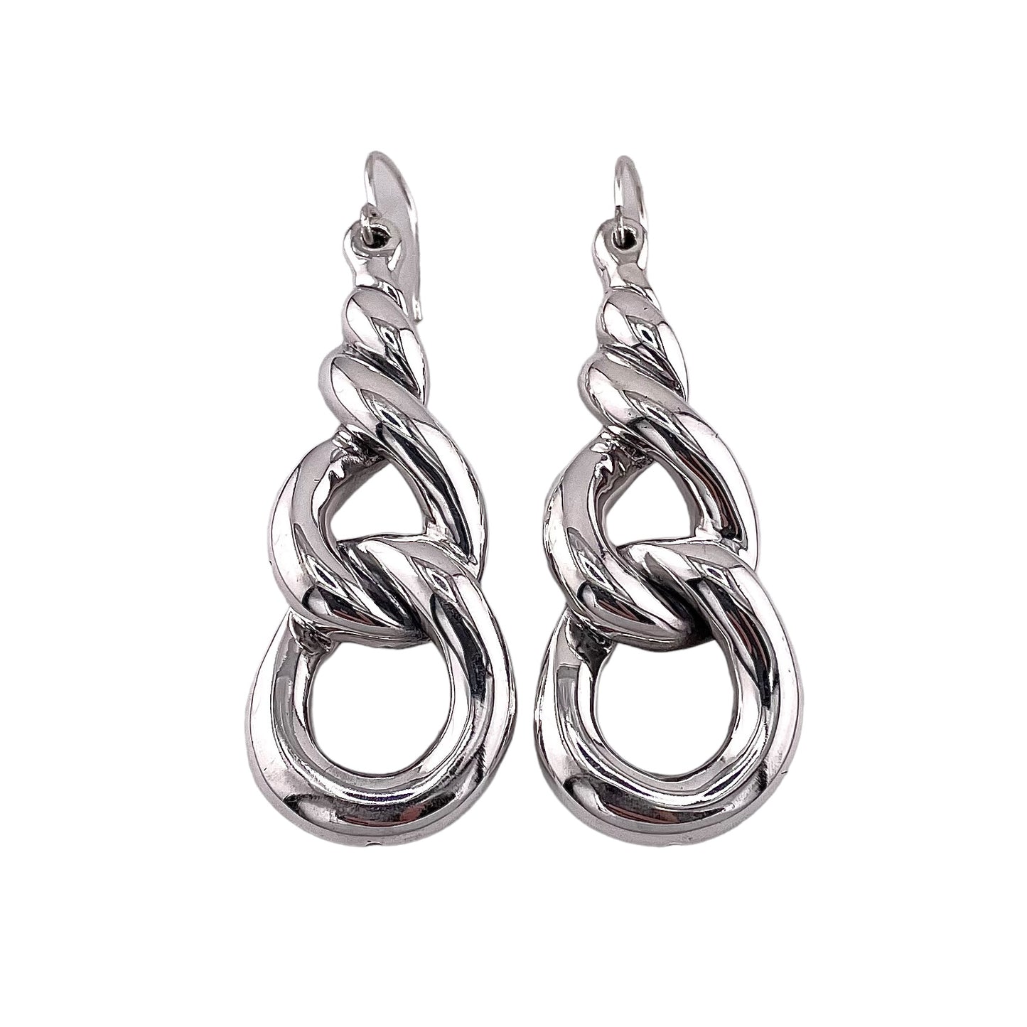 Intertwined Loop Dangle Earrings Sterling Silver