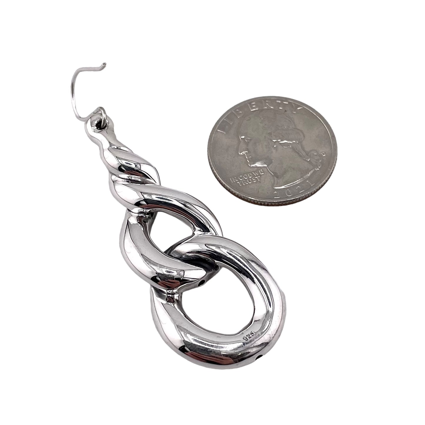 Intertwined Loop Dangle Earrings Sterling Silver