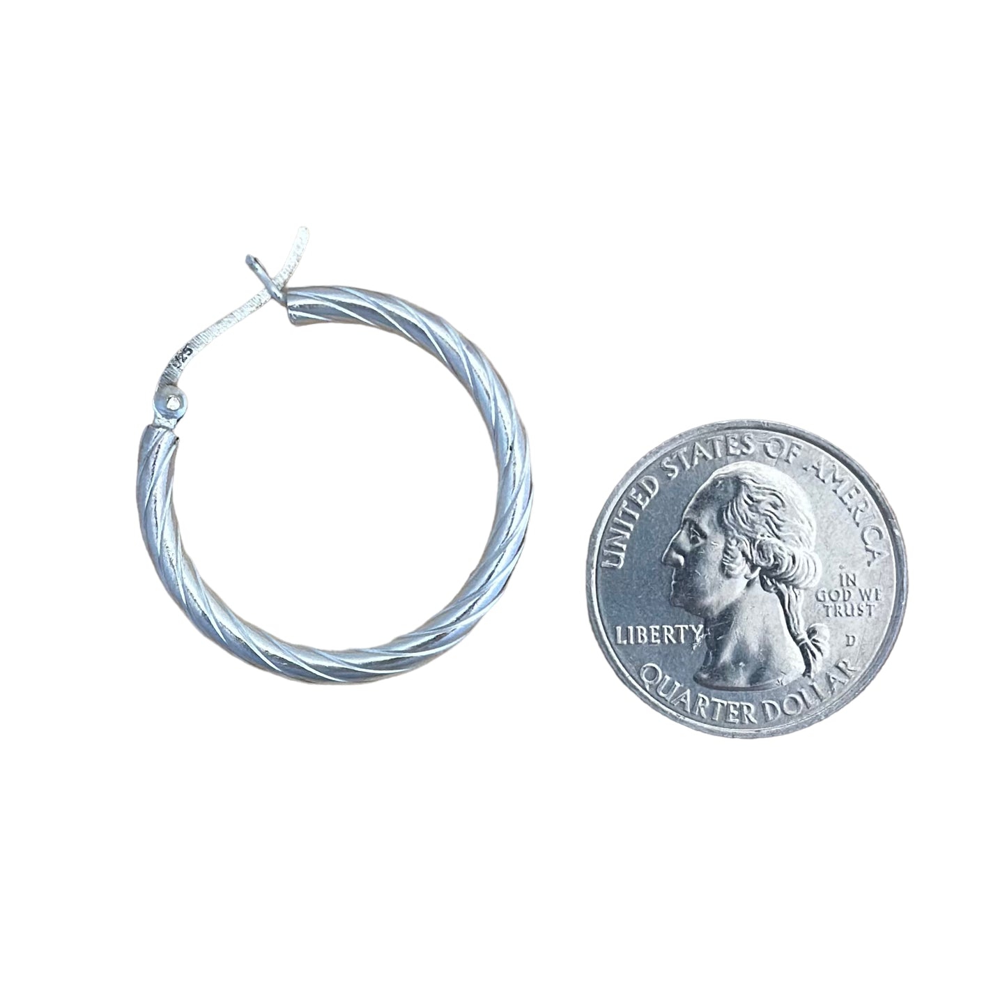 Twist Hoop Post Earrings Sterling Silver
