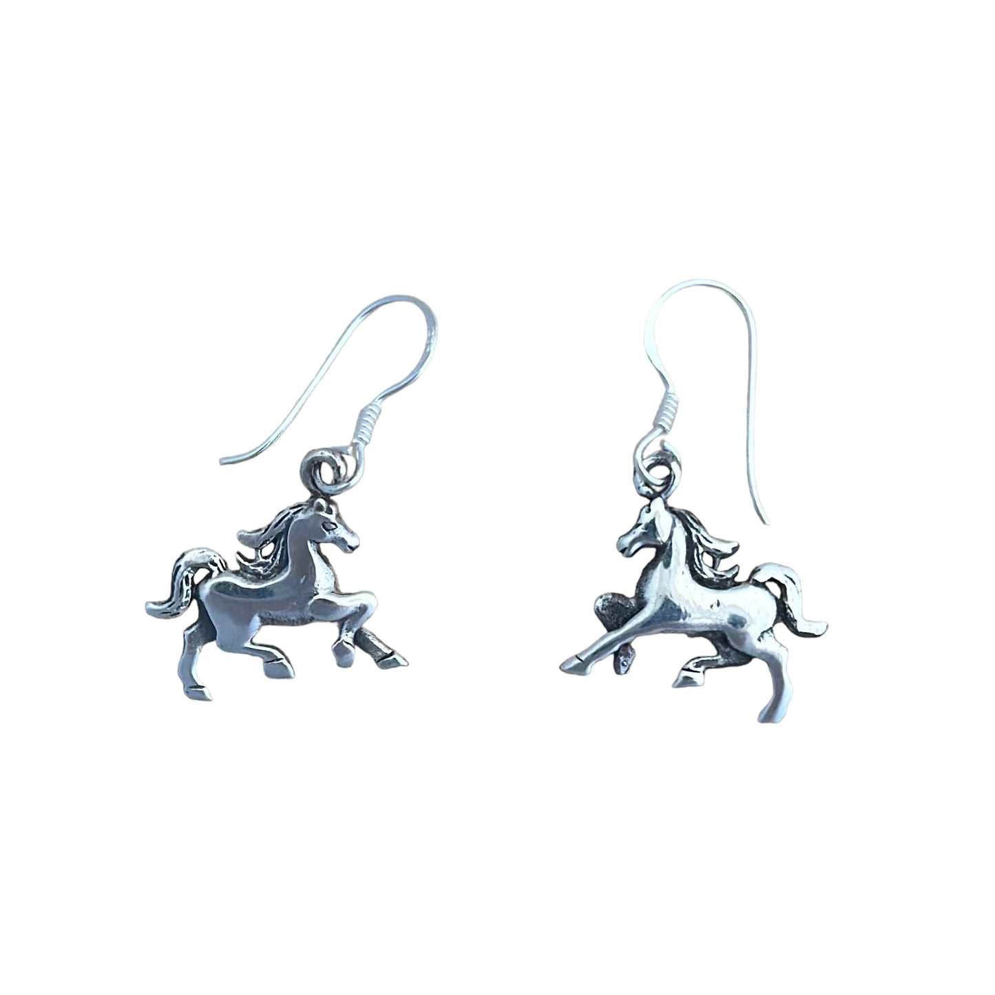 Horse Dangle Earrings Sterling Silver