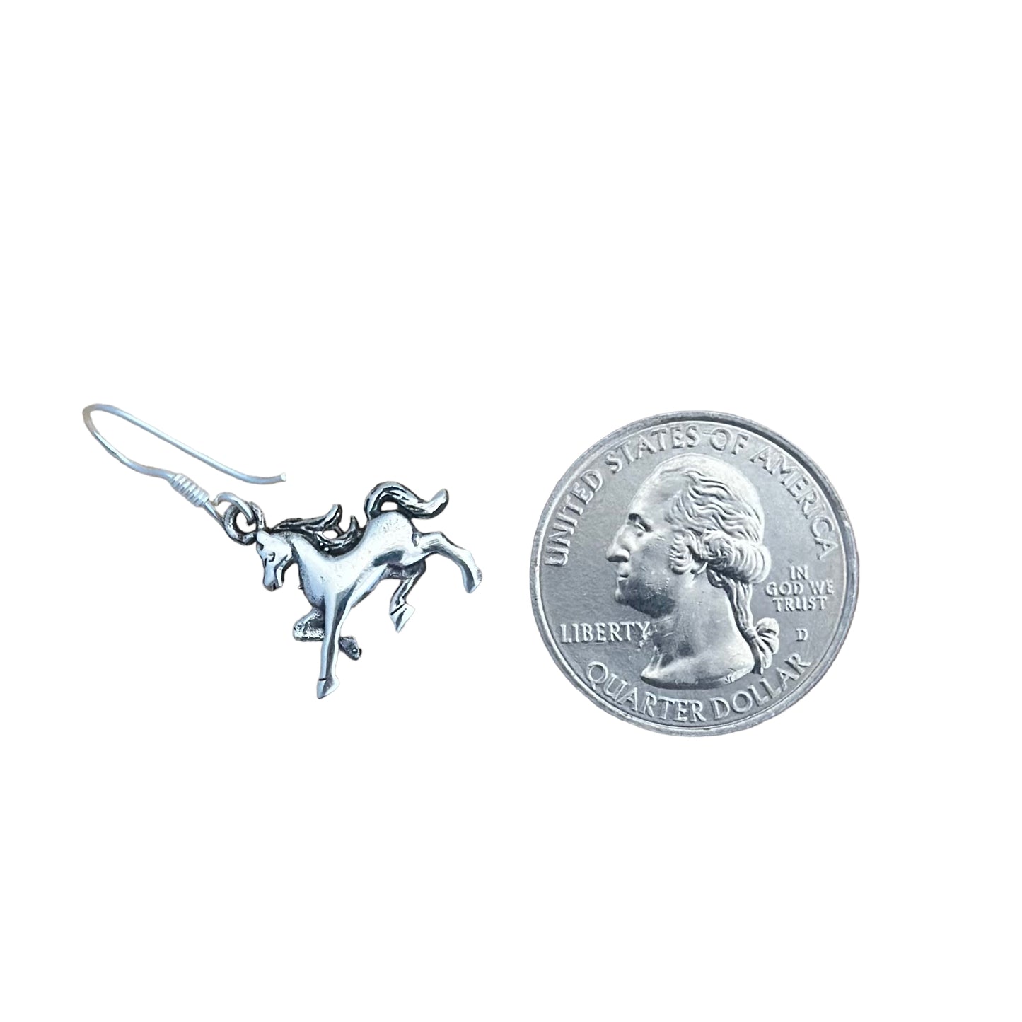 Horse Dangle Earrings Sterling Silver