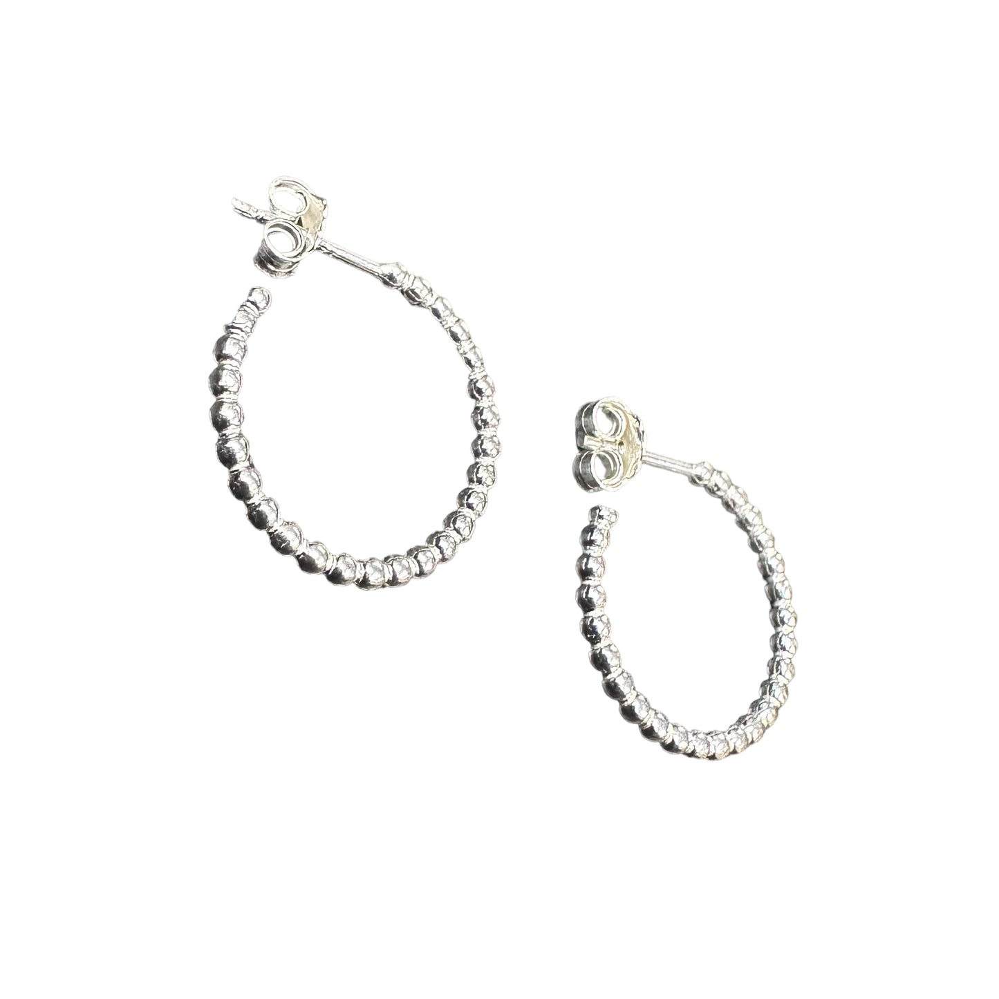 20mm Ball Hoop Earrings Sterling Silver
