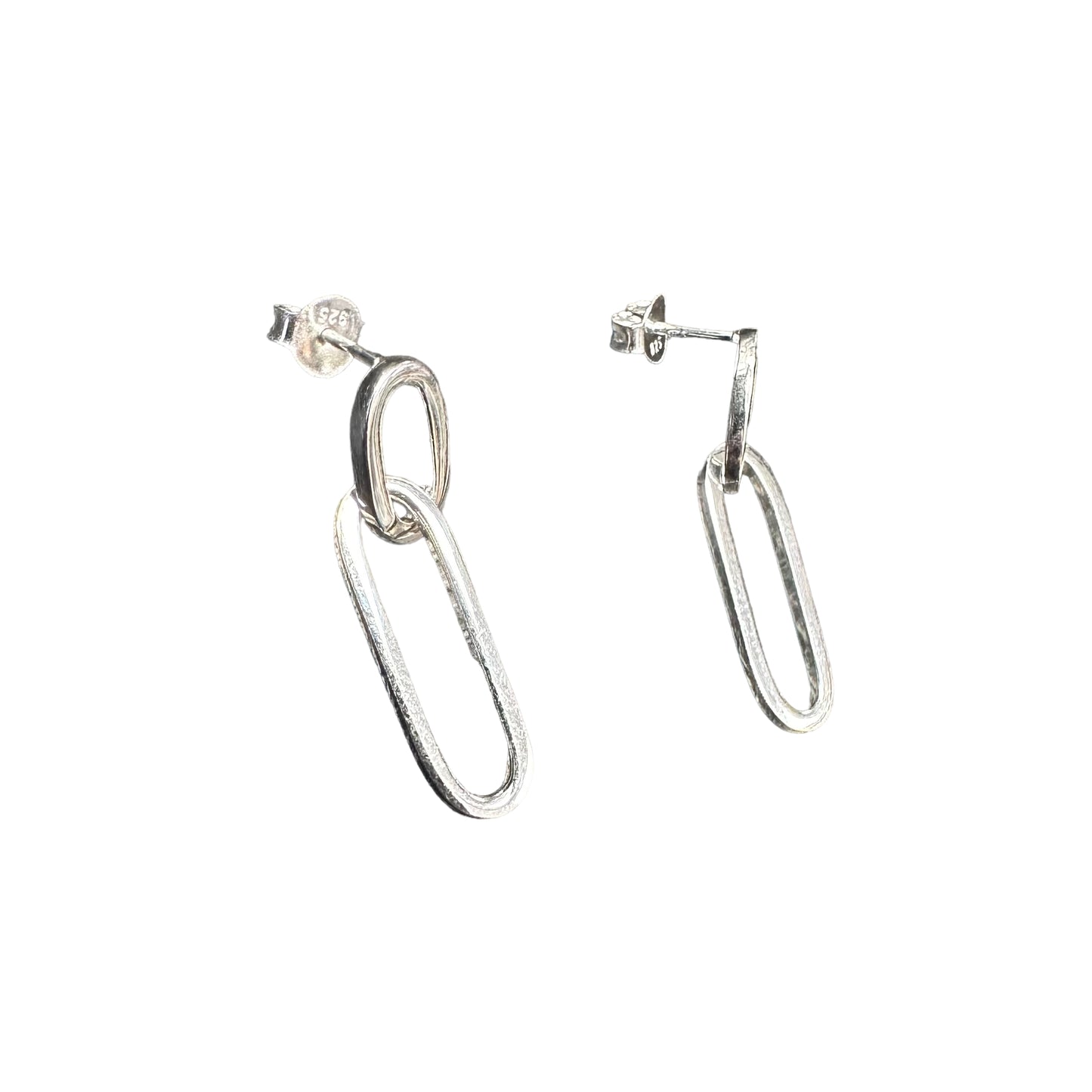 Paper Clip Post Earrings Sterling Silver