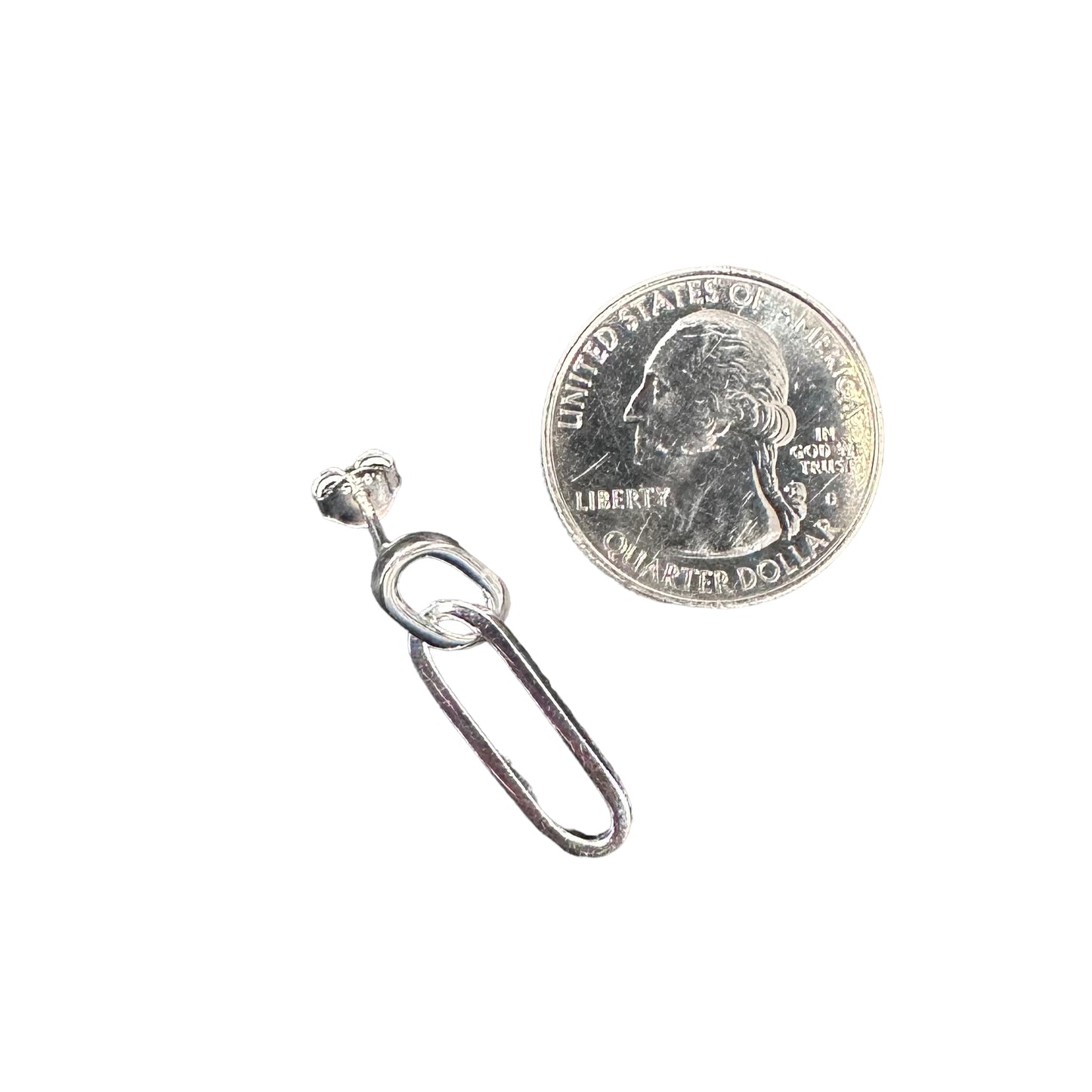 Paper Clip Post Earrings Sterling Silver