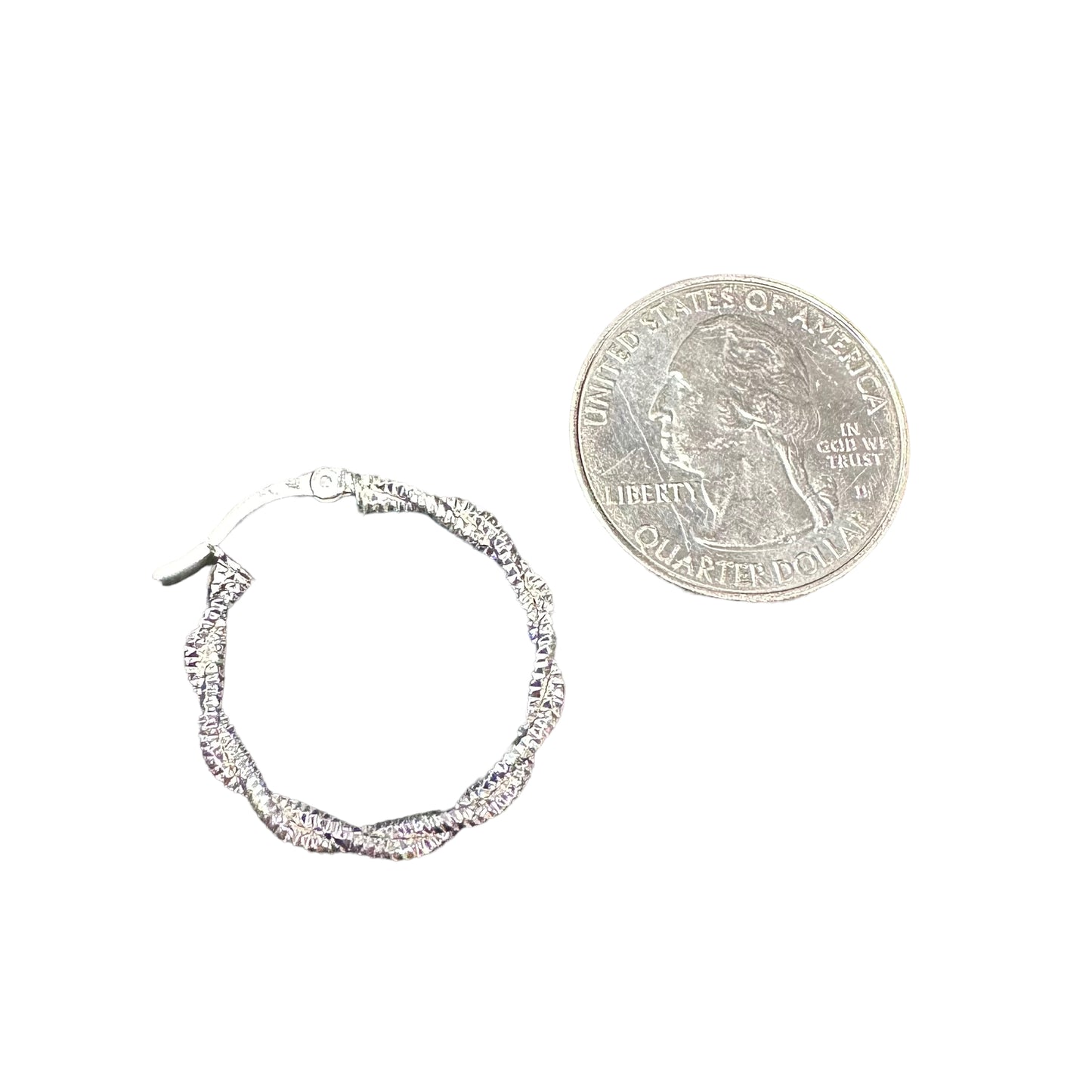 Fancy Rope Twist Hinged Hoop Earrings Sterling Silver
