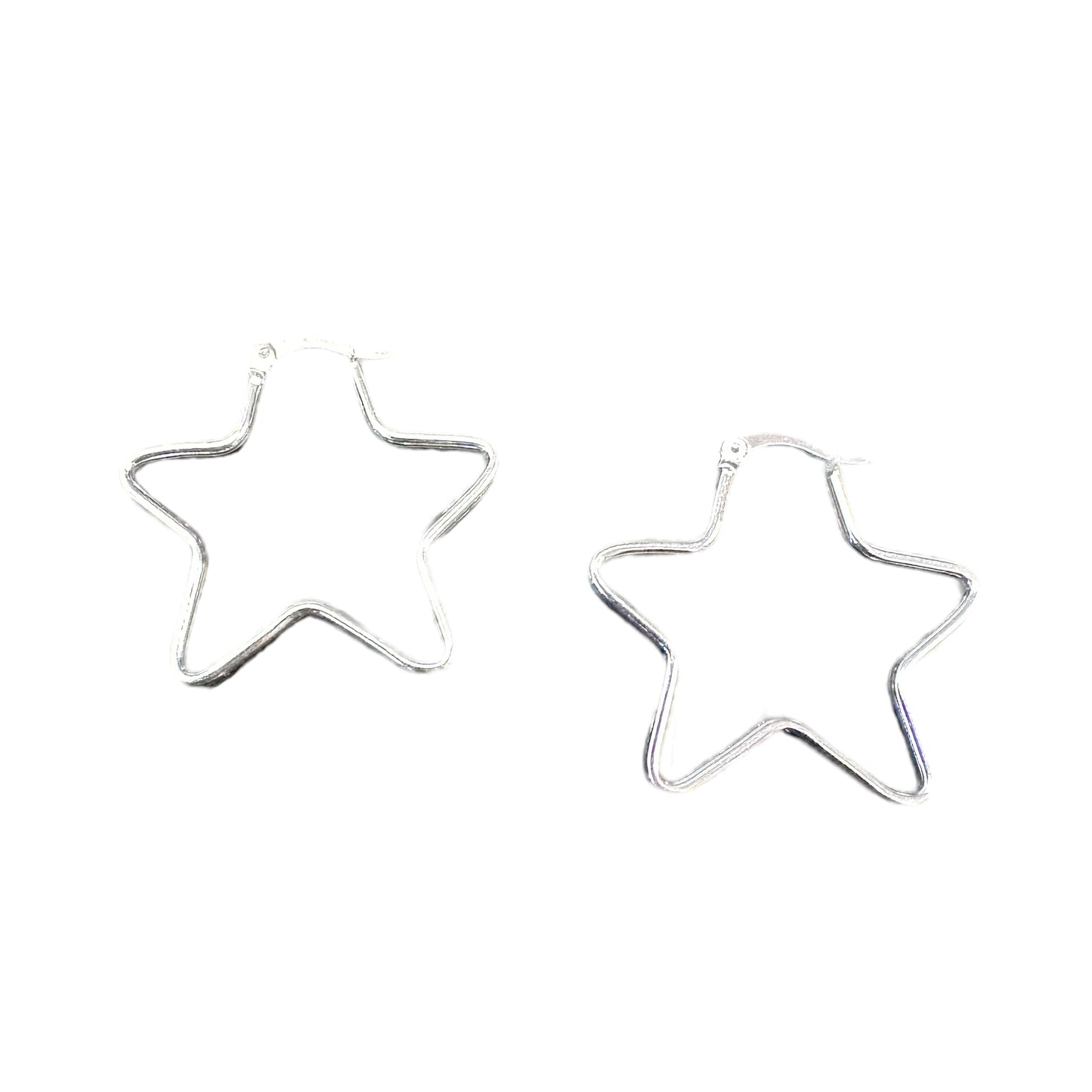 Star Hinged Earrings Sterling Silver