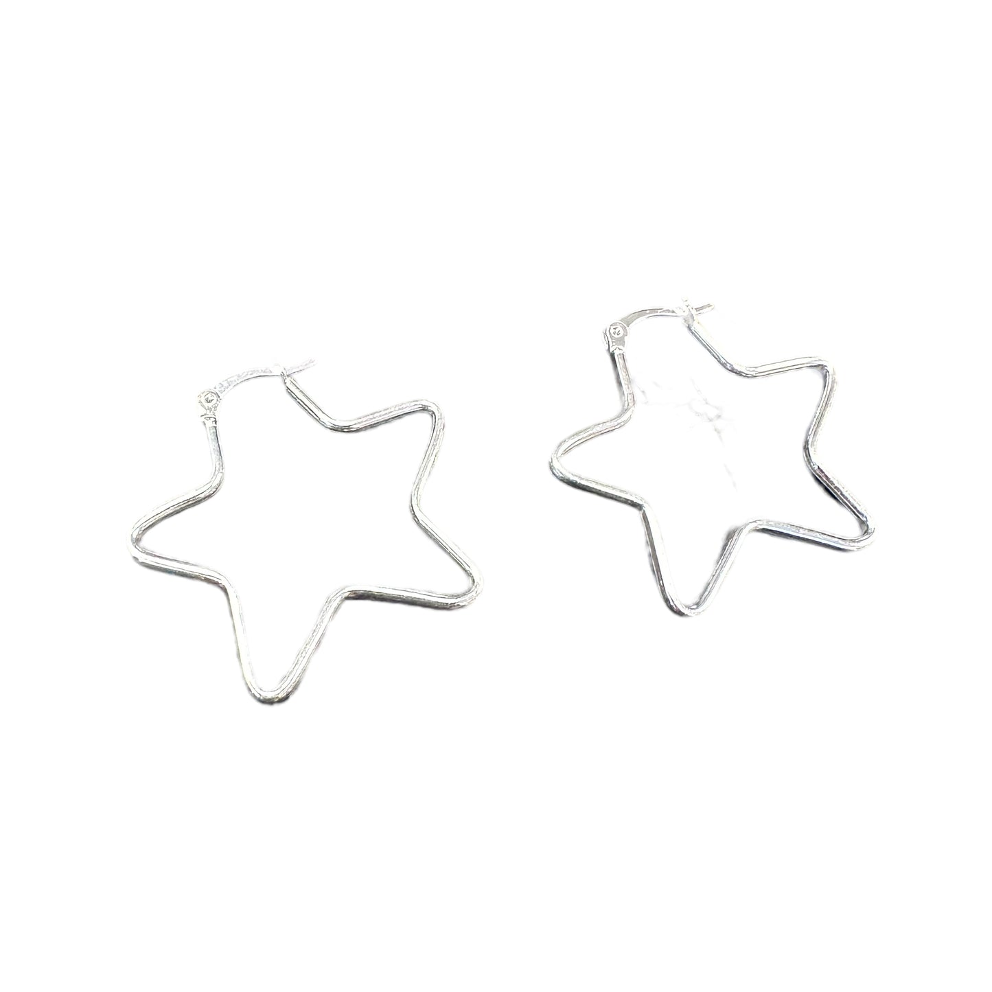 Star Hinged Earrings Sterling Silver