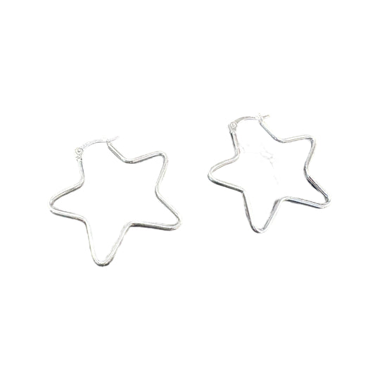 Star Hinged Earrings Sterling Silver