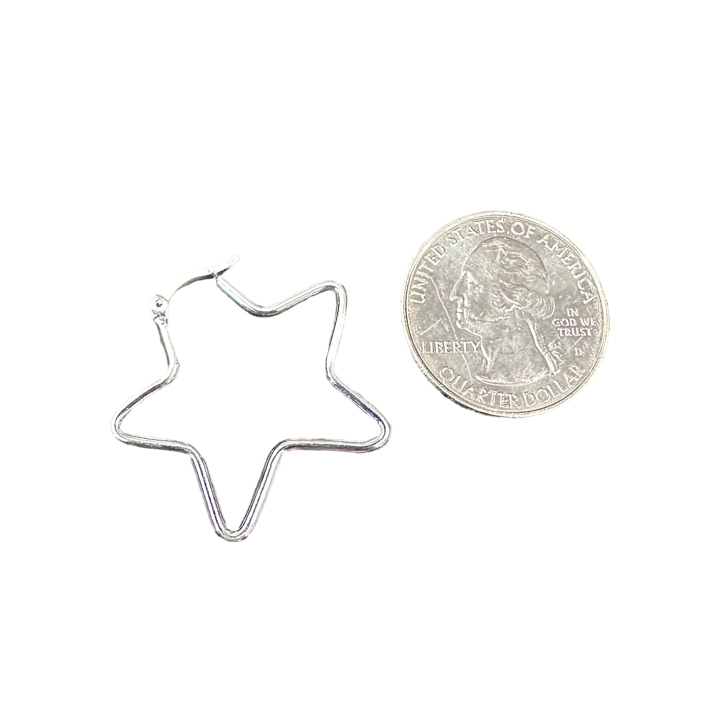 Star Hinged Earrings Sterling Silver