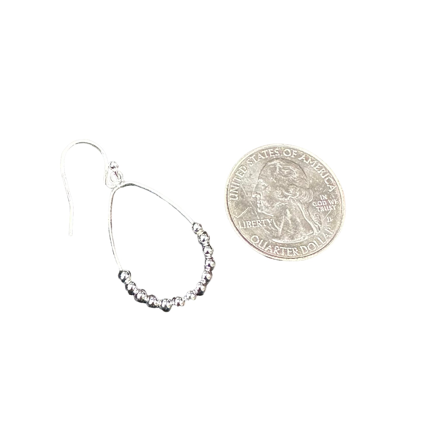 Beaded Wire Dangle Earrings Sterling Silver