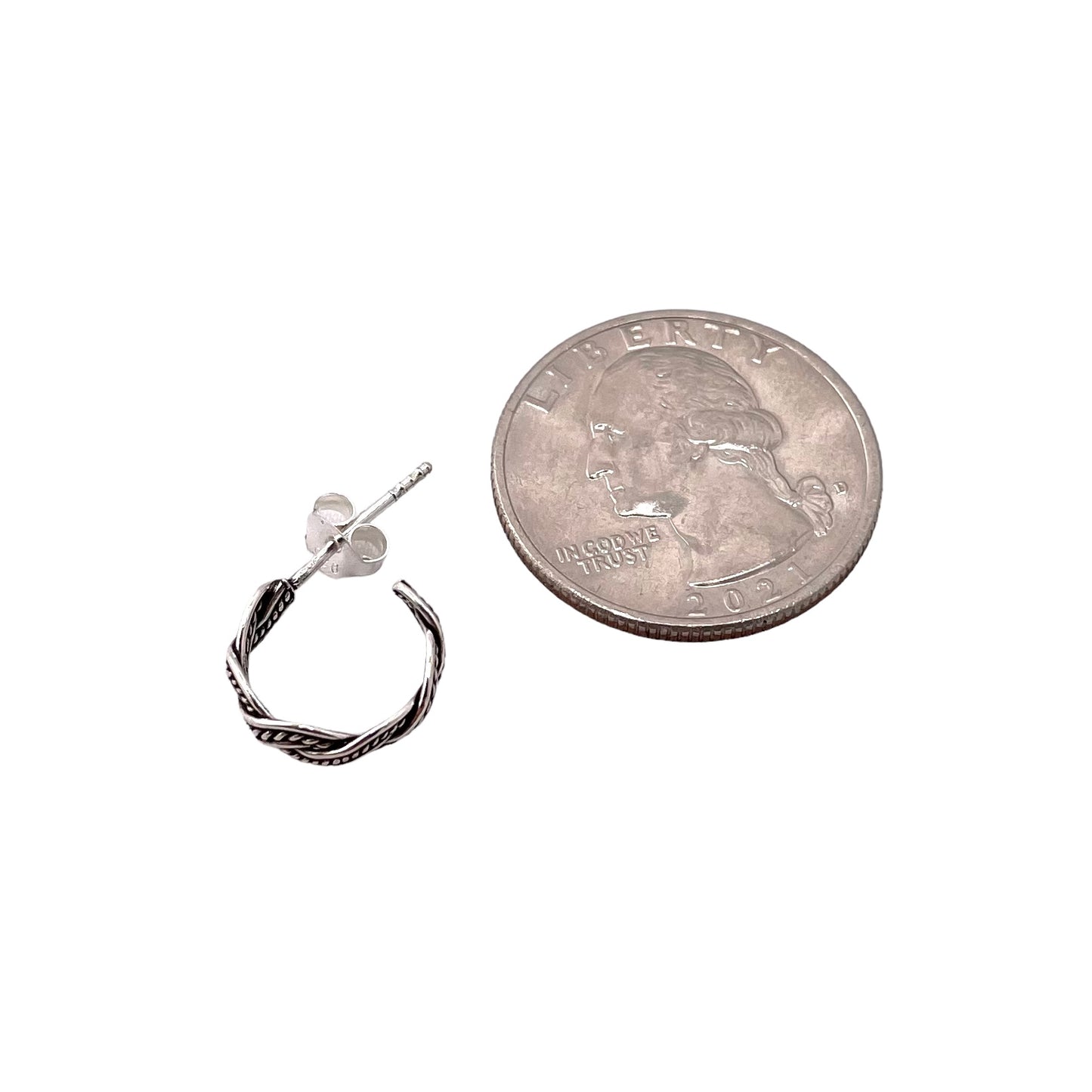Weave Rope Post Earrings Sterling Silver