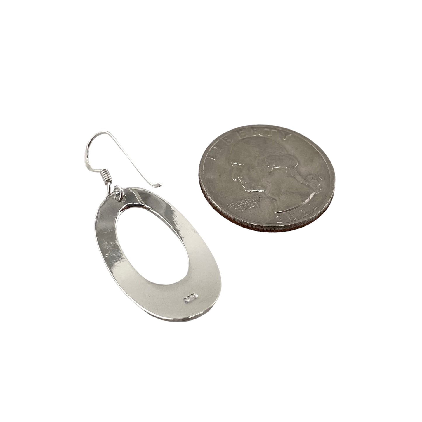 Oval Earrings Sterling Silver
