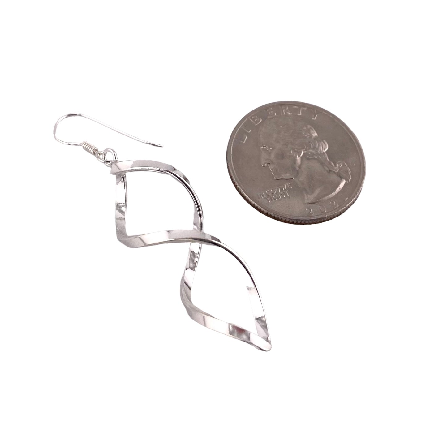 Swirl Dangle Earrings Sterling Silver
