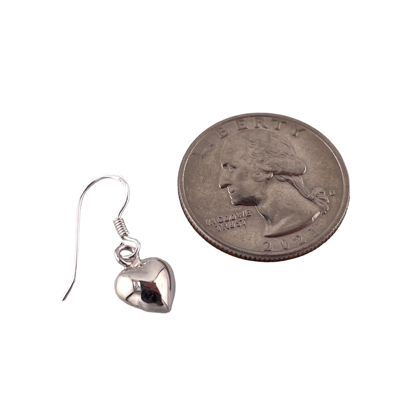Heart Dangle Earrings Sterling Silver