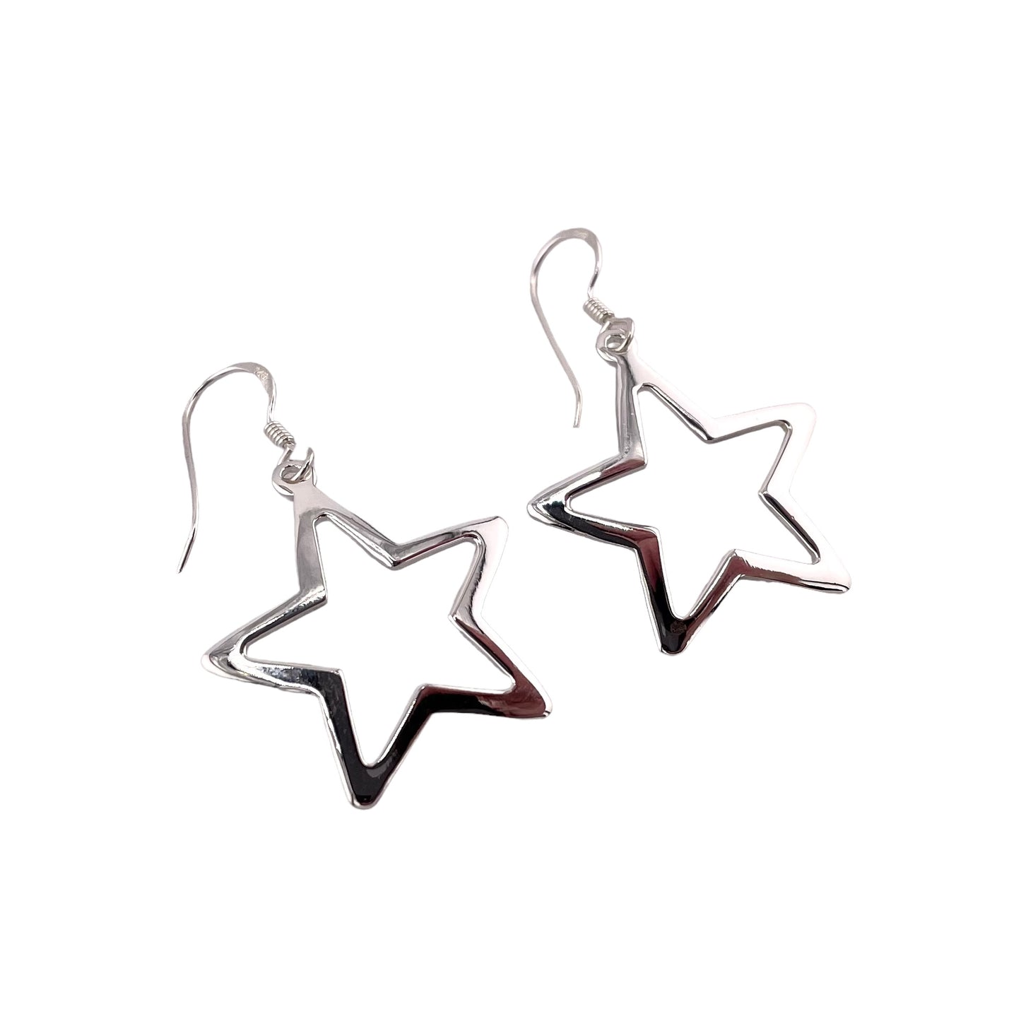Star Dangle Earrings Sterling Silver