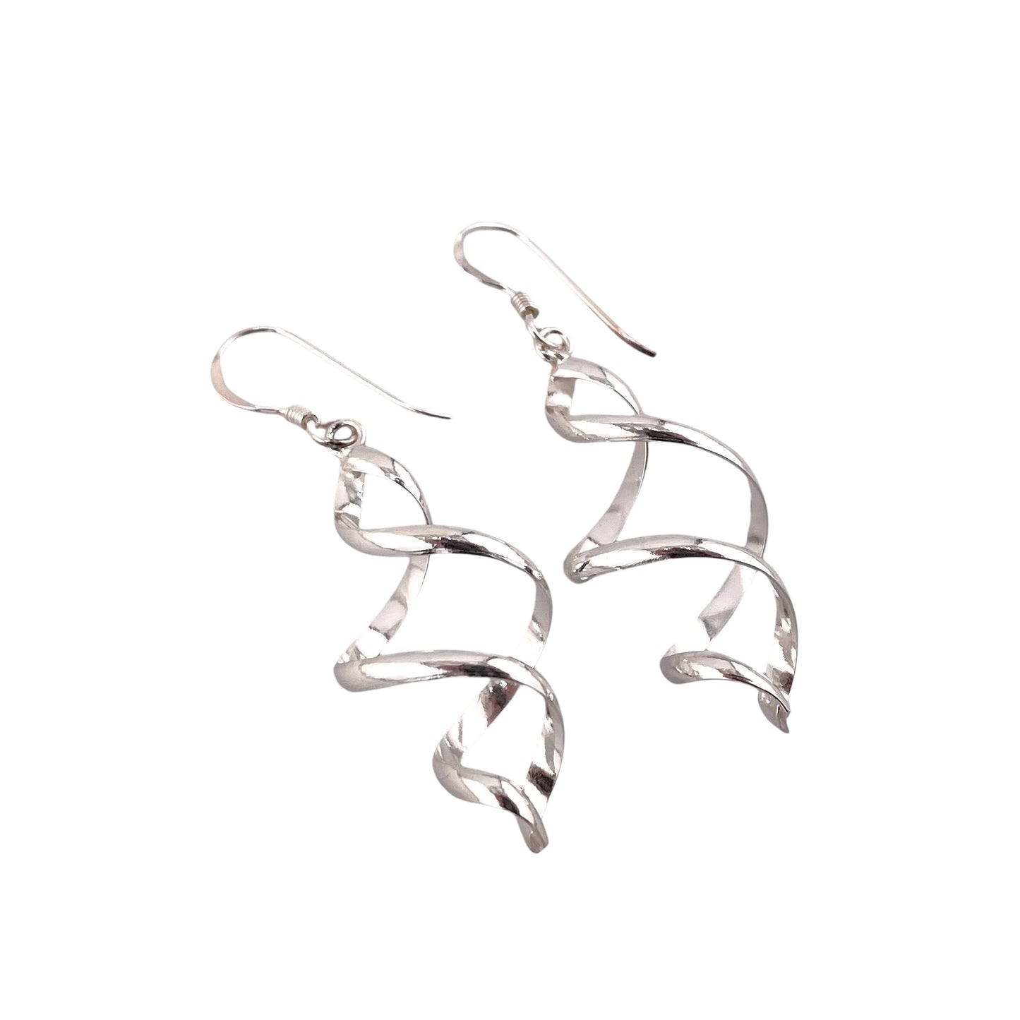 Swirl Dangle Earrings Sterling Silver