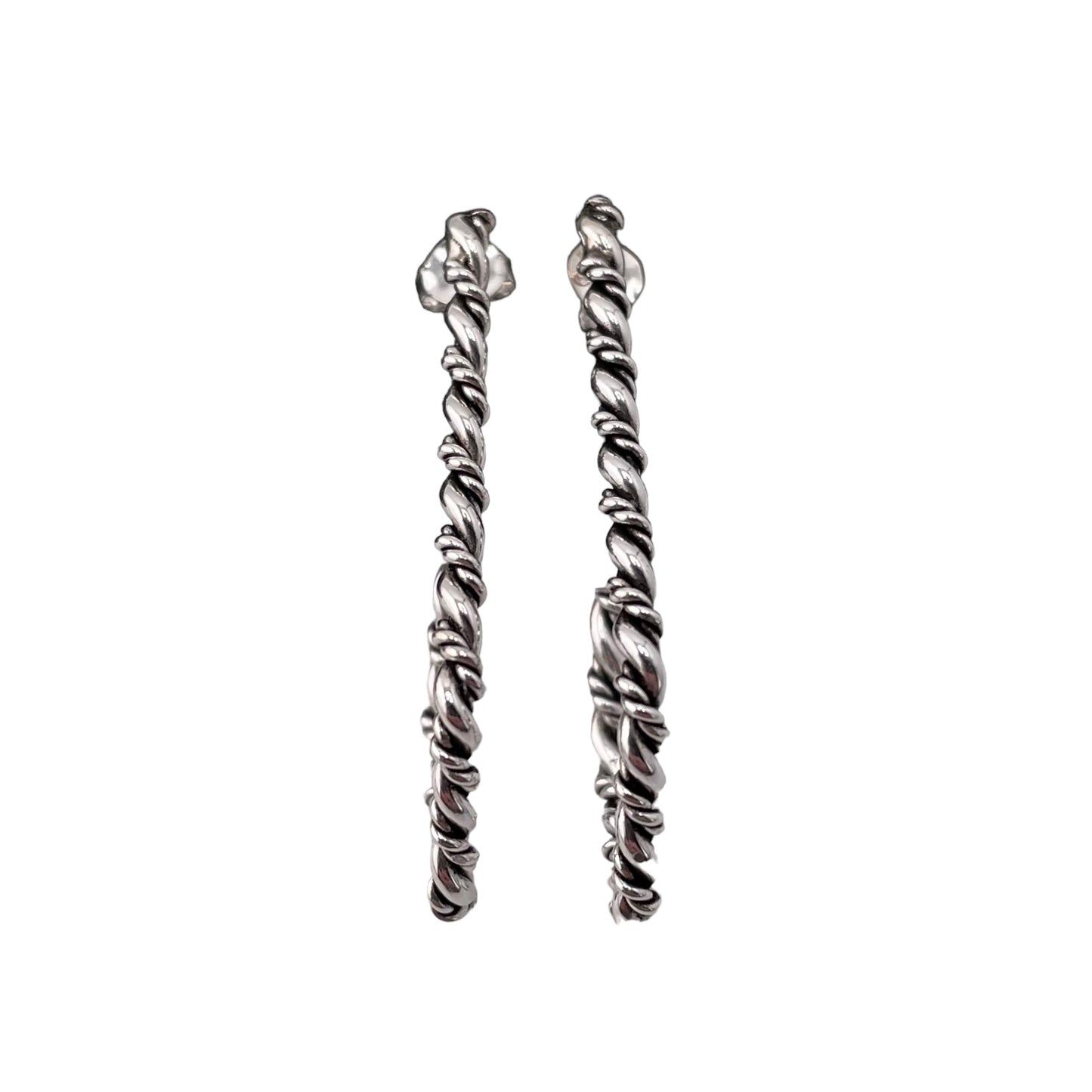 Rope Hook Twist Earrings Sterling Silver