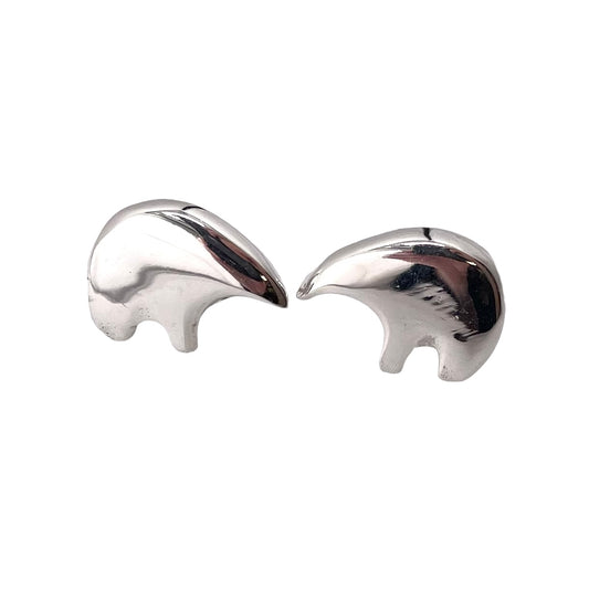 Southwest Bear Post Earrings Sterling Silver