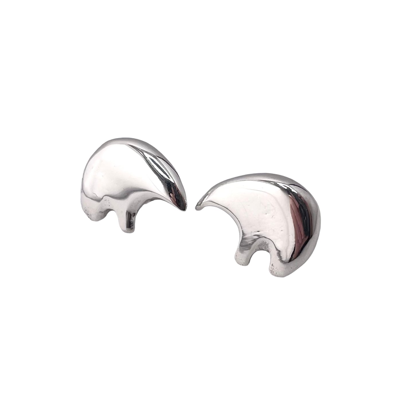 Southwest Bear Post Earrings Sterling Silver