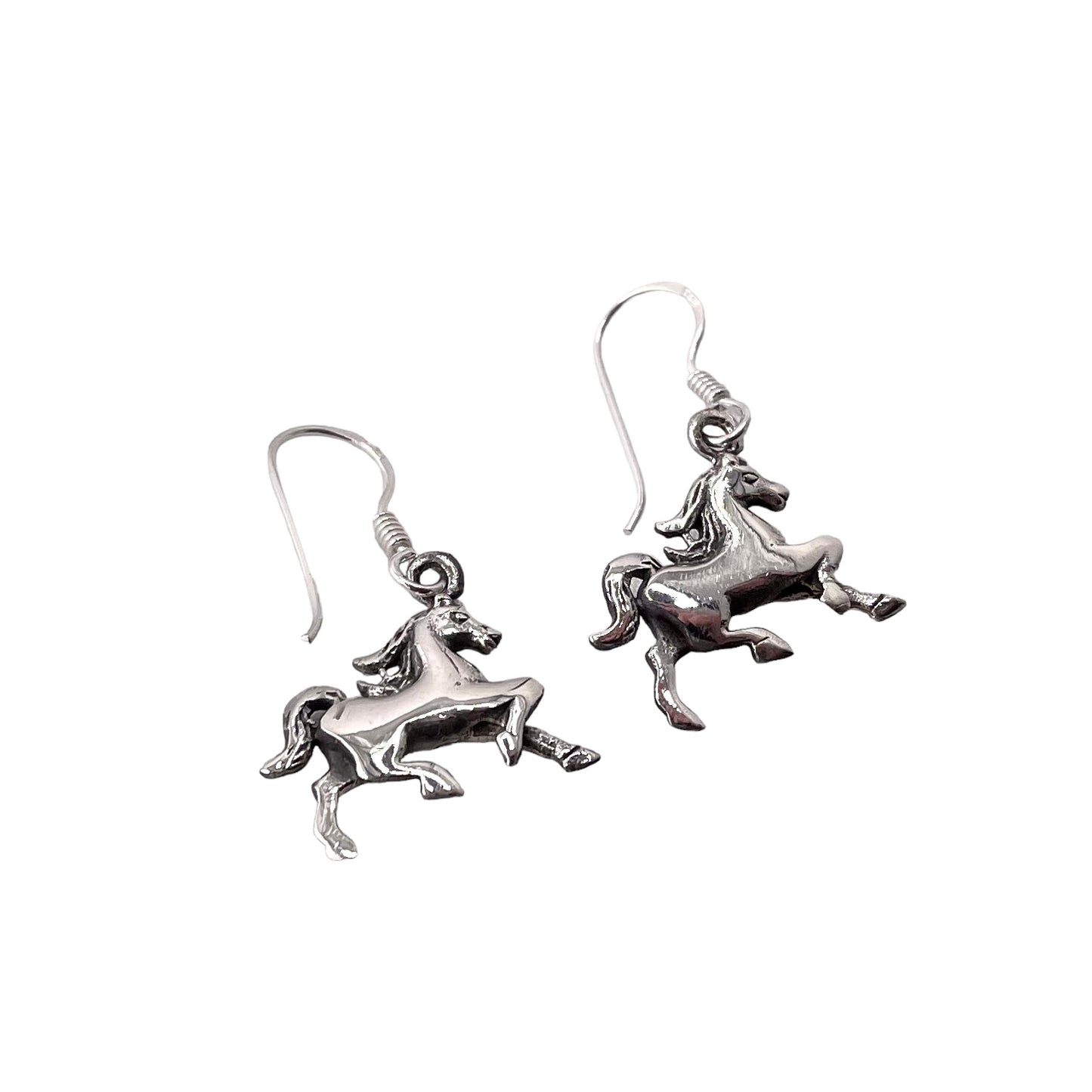 Horse Dangle Earrings Sterling Silver