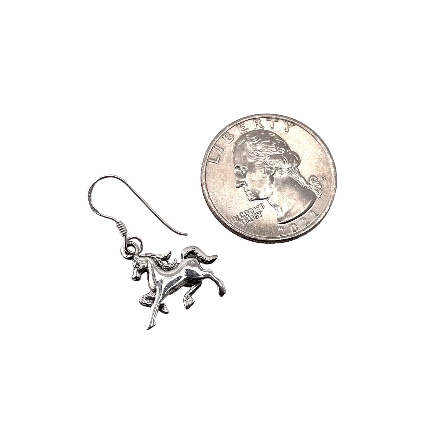 Horse Dangle Earrings Sterling Silver