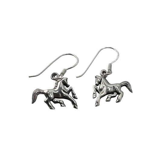 Horse Dangle Earrings Sterling Silver