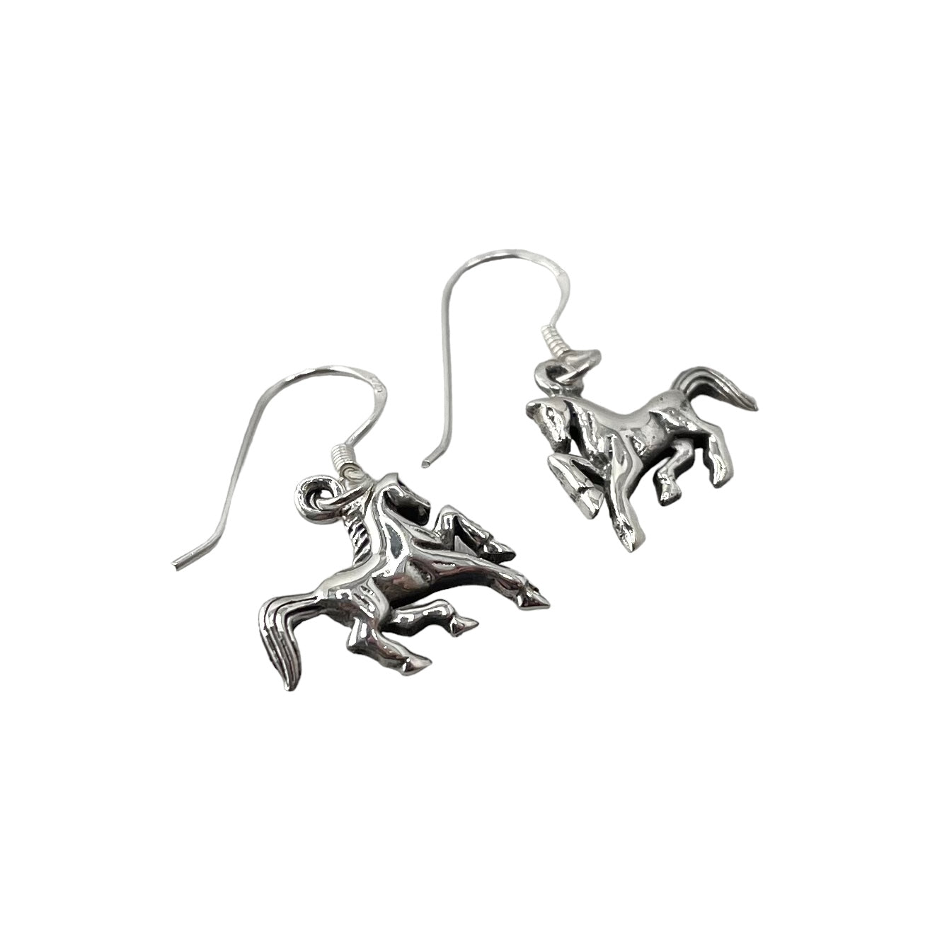 Horse Dangle Earrings Sterling Silver