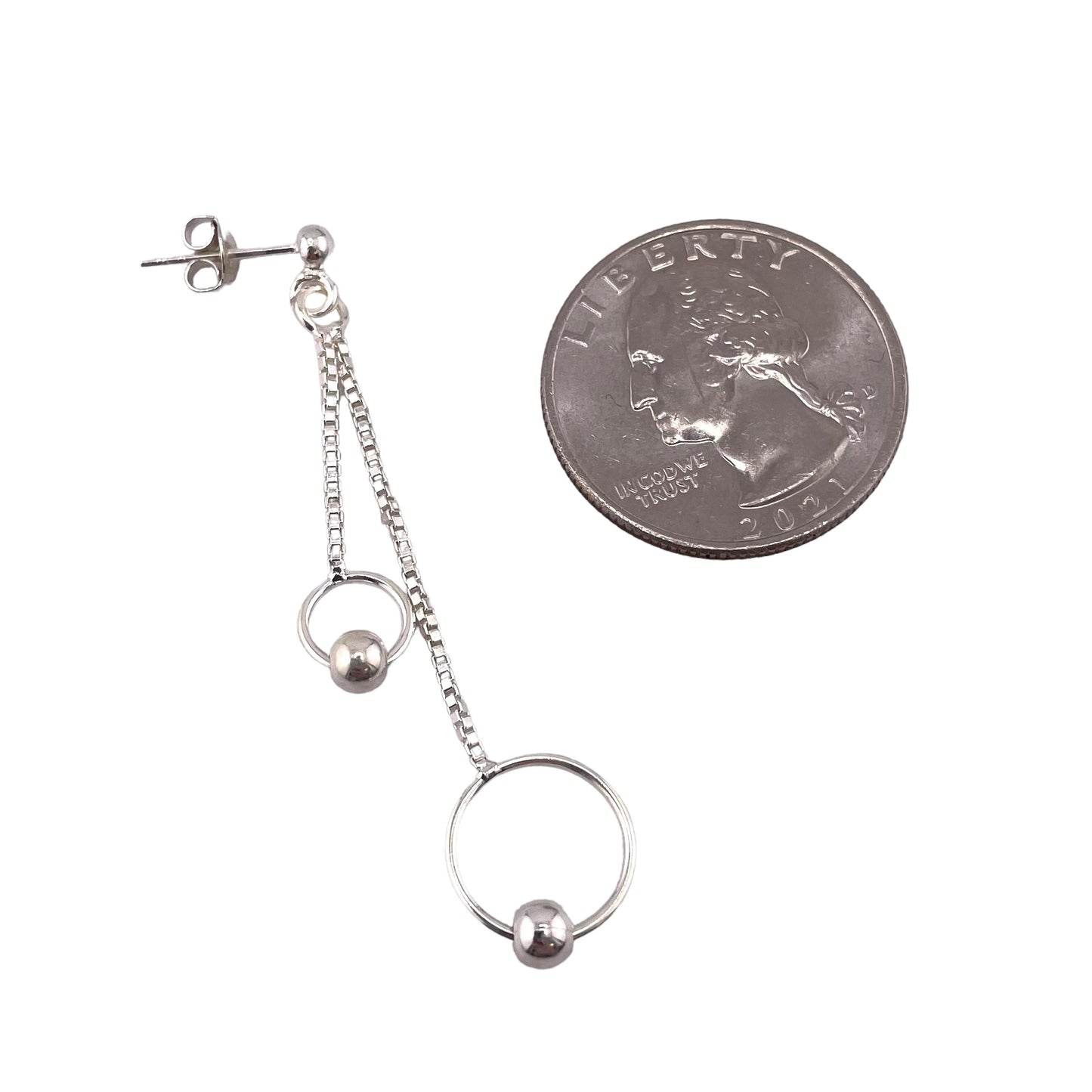 Eternity Drop Dangle Earrings Sterling Silver