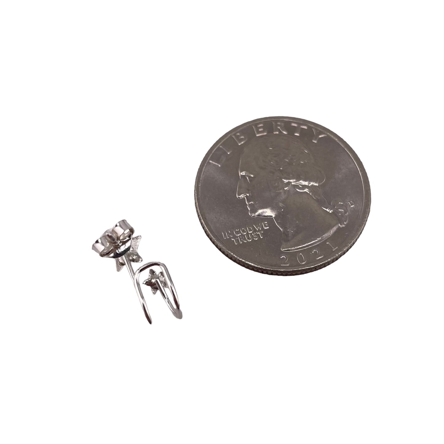 Star Cuff Post Earrings Sterling Silver