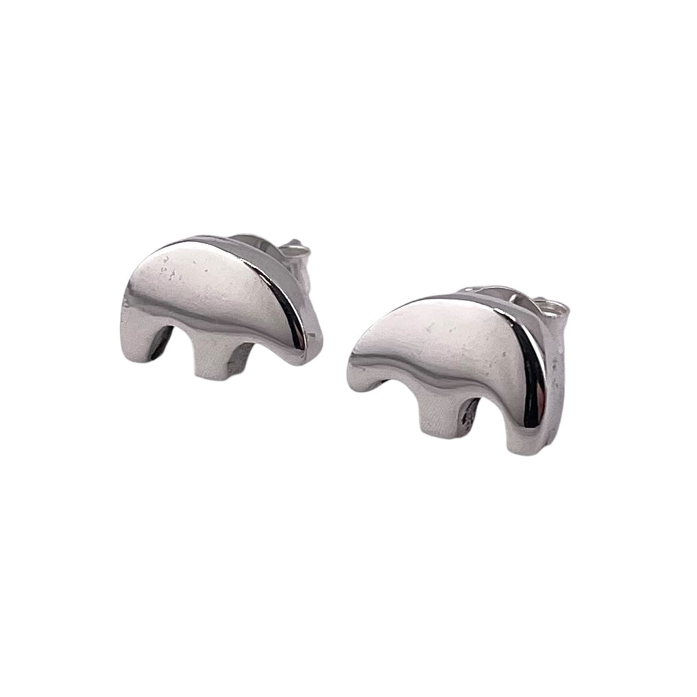 Southwestern Bear Earrings Sterling Silver