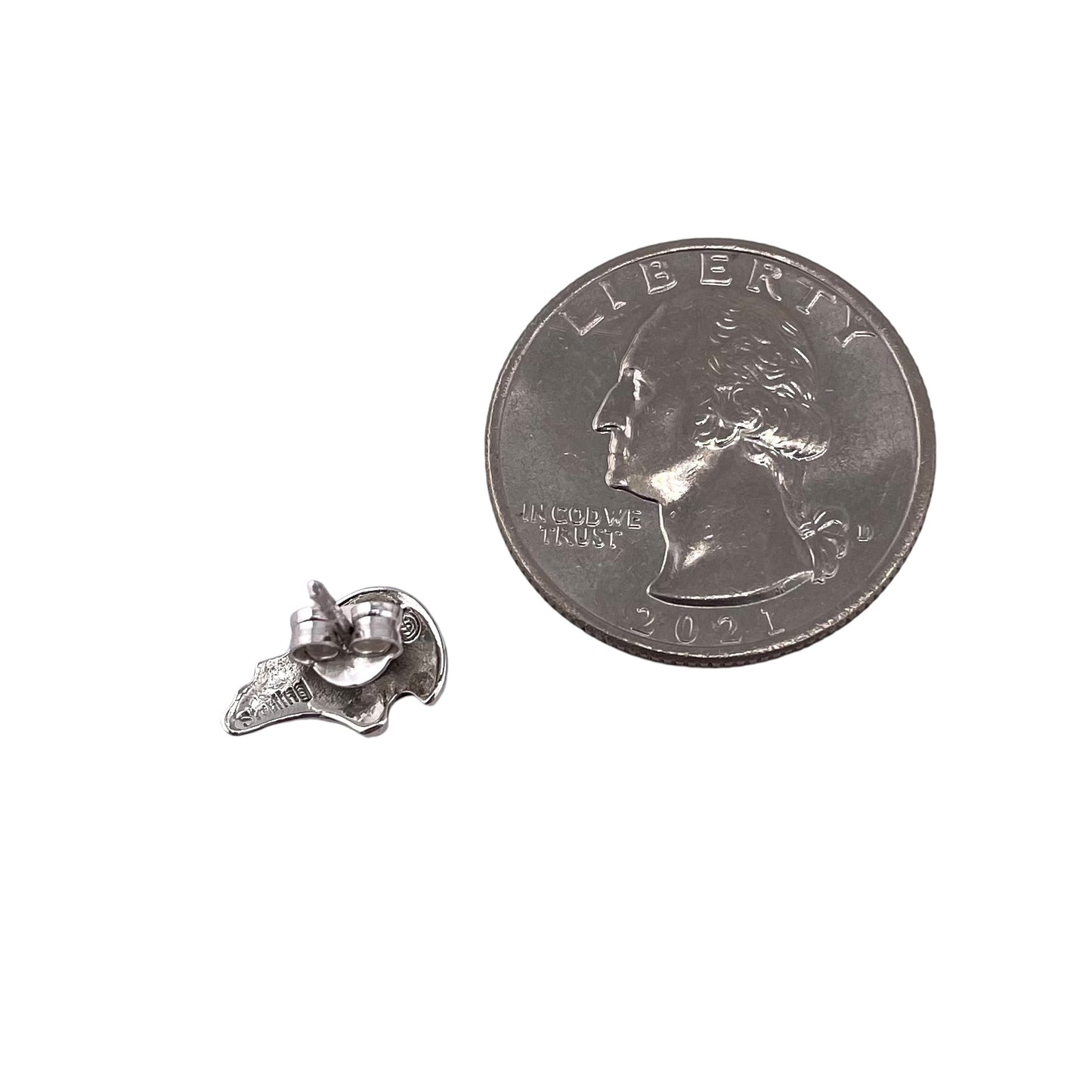 Imprinted Southwestern Bear Earrings Sterling Silver