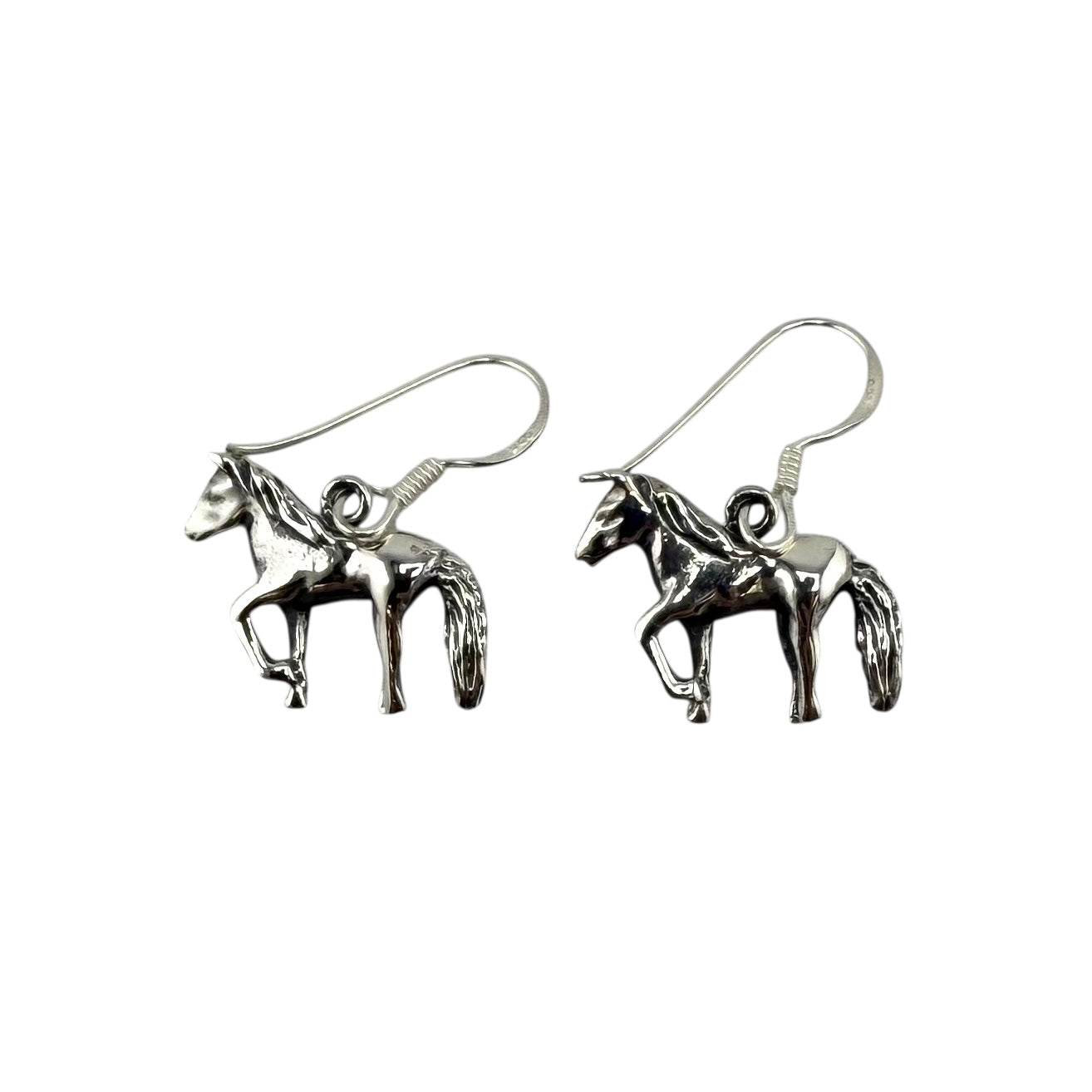Horse Dangle Earrings Sterling Silver