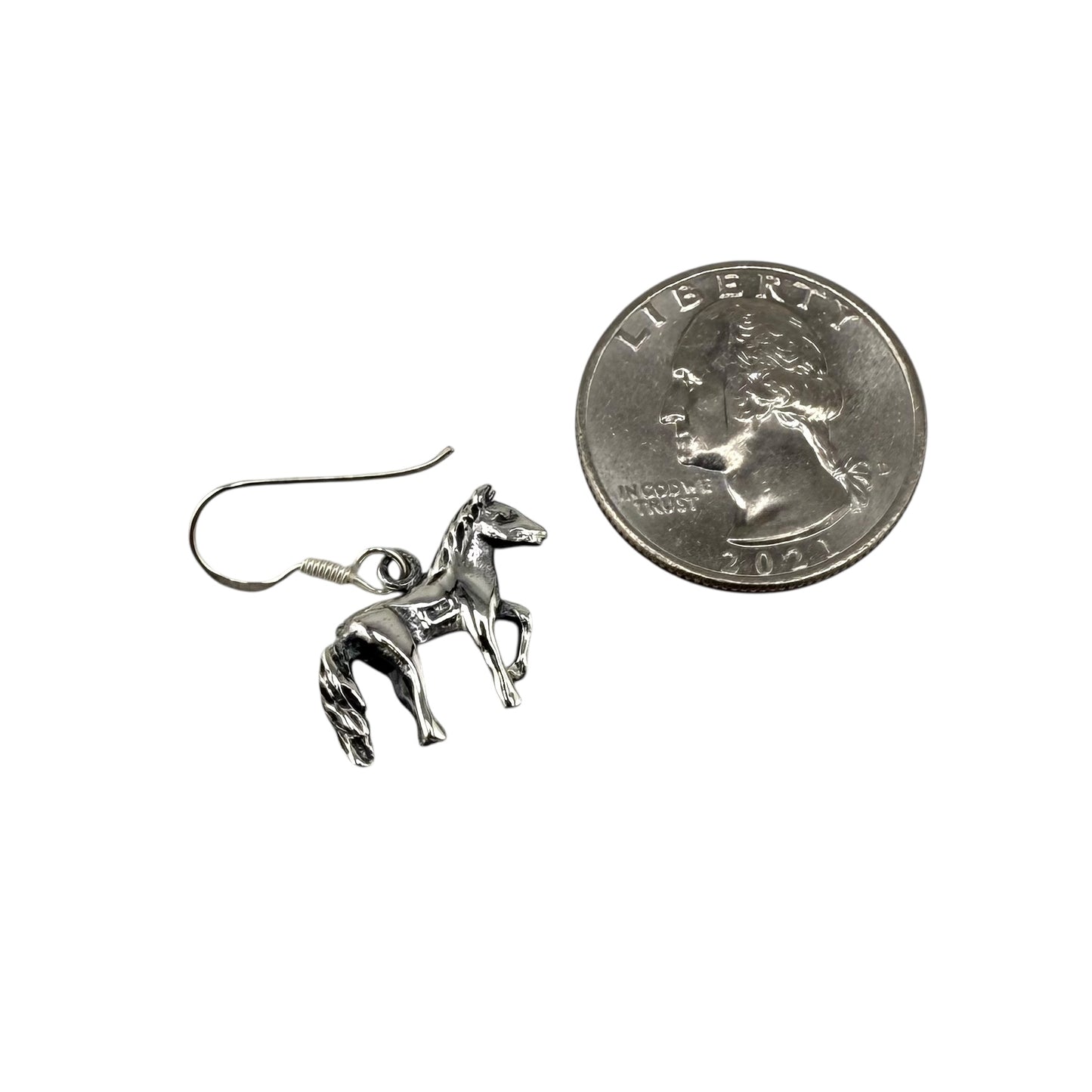 Horse Dangle Earrings Sterling Silver